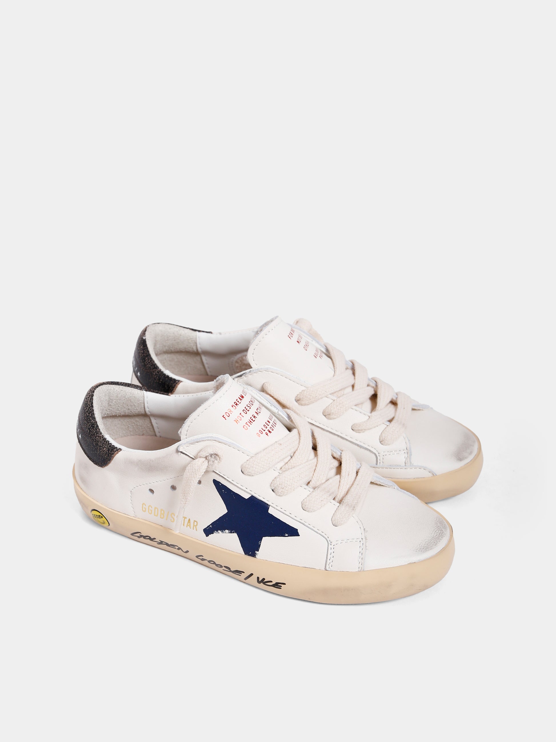 Sneakers Super Star bianche per bambino con stella,Golden Goose,GJF00270 F004340 11429