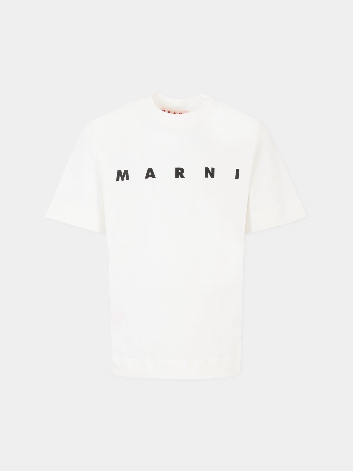 T-shirt bianca per bambini con logo nero,Marni Kids,M002MV M00RF 0M114