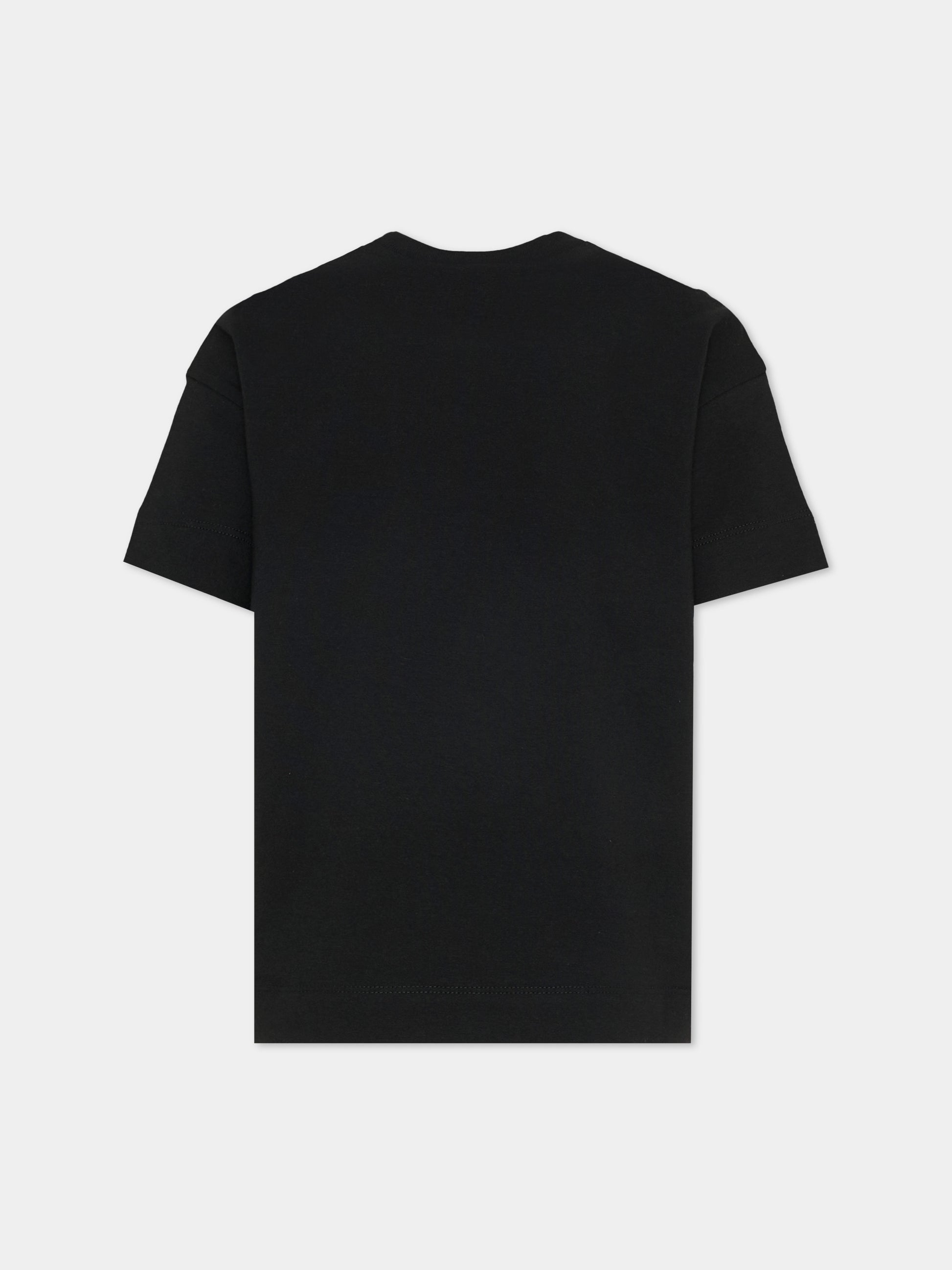 T-shirt nera per bambini con logo,Marni Kids,M01415 M00RF 0M900