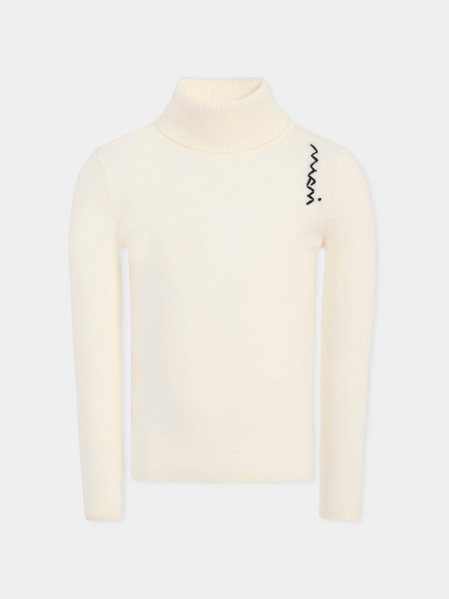 Dolcevita bianco per bambina con logo,Marni Kids,M01497 M00W9 0M114