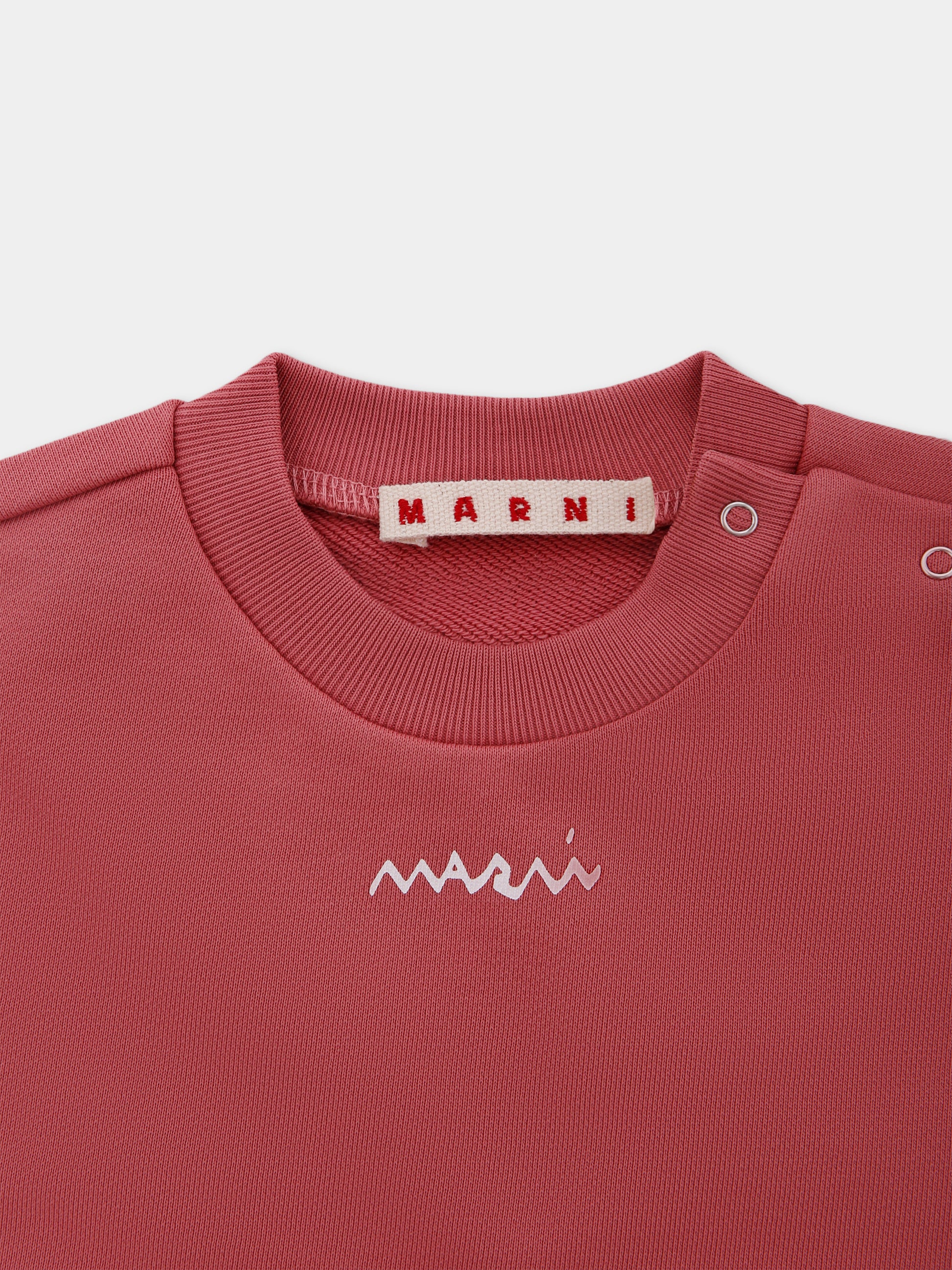 Felpa crop rosa per neonata con logo,Marni Kids,M01513 M00V0 0M350