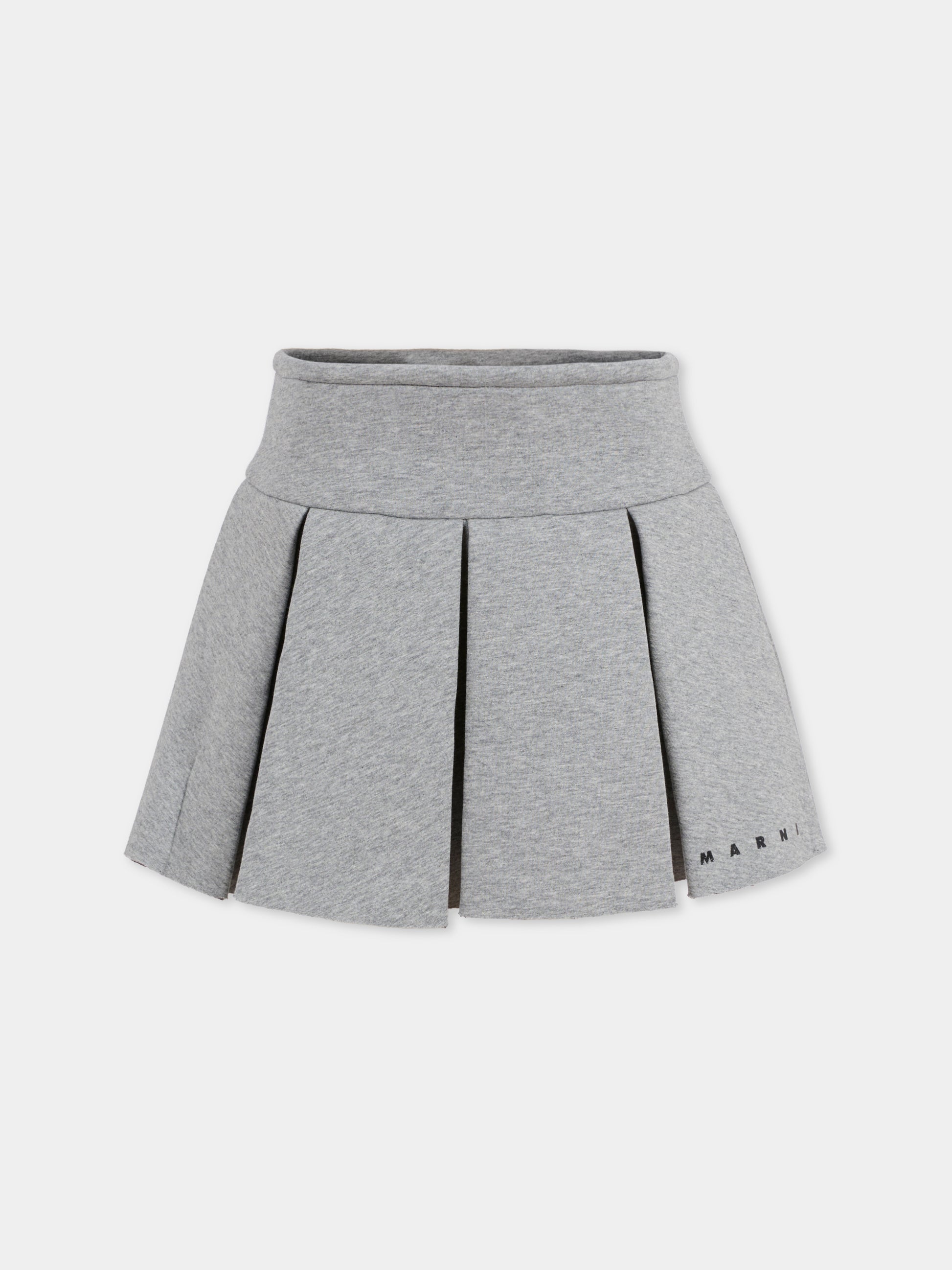 Gonna grigia per bambina con logo,Marni Kids,M01550 M00VC 0M923