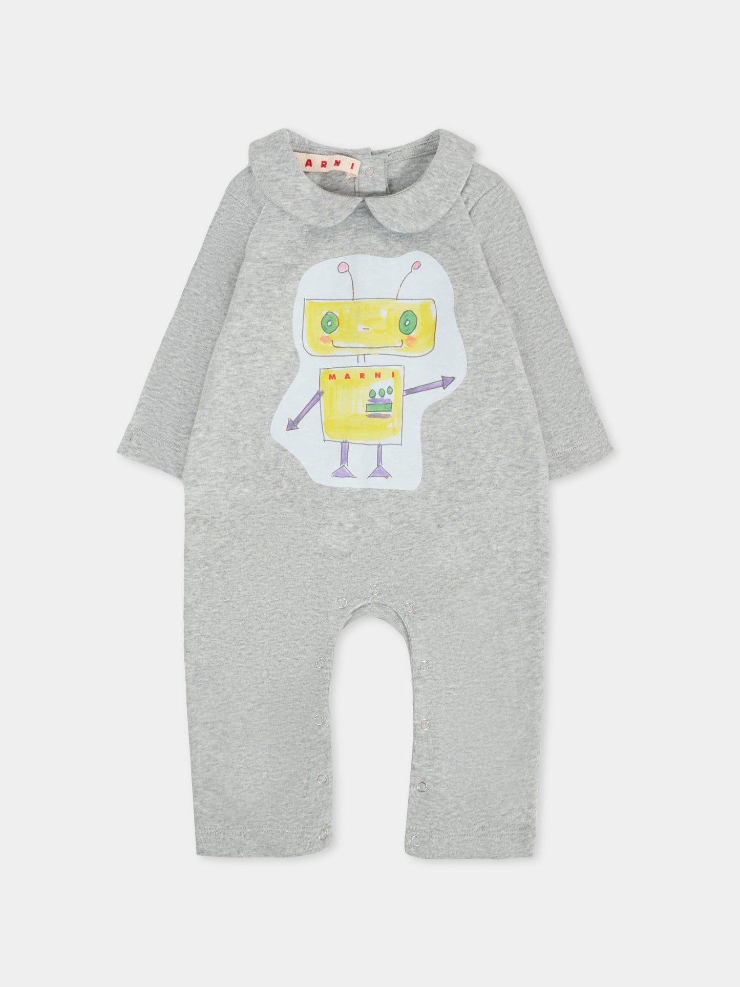 Tutina grigia per neonati con robot,Marni Kids,M01586 M00UL 0M903
