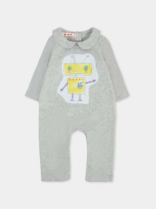Tutina grigia per neonati con robot,Marni Kids,M01586 M00UL 0M903