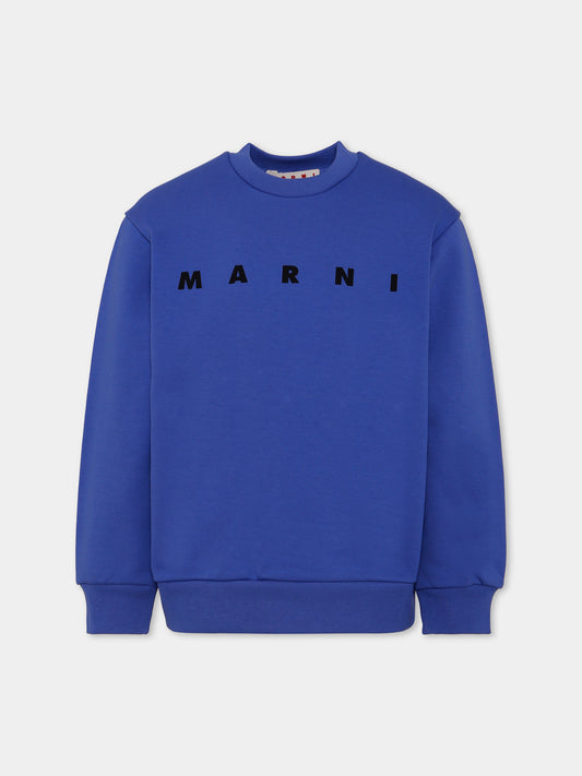 Felpa blu per bambino con logo,Marni Kids,M01612 M00V0 0M856