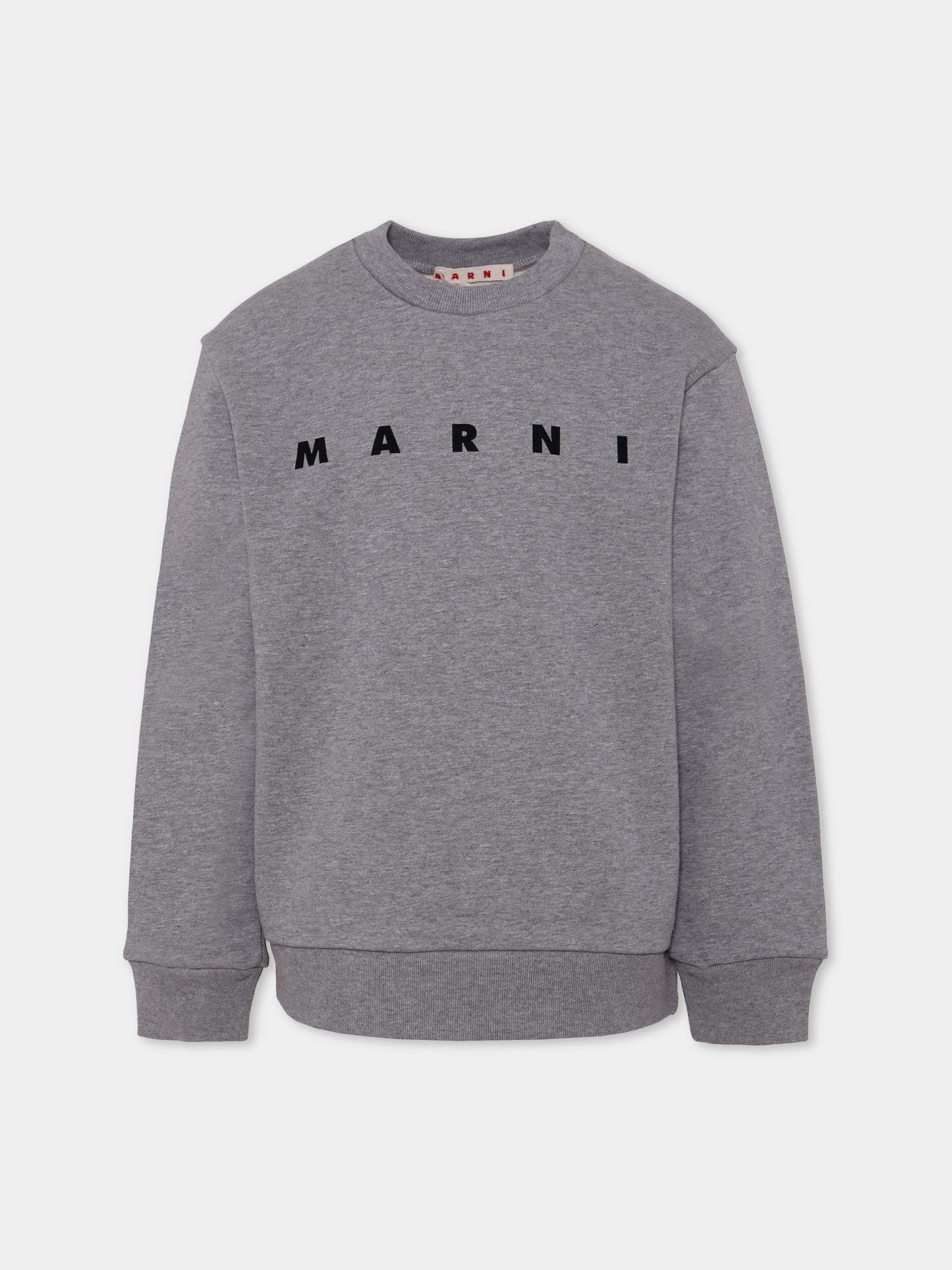 Felpa grigia per bambini con logo,Marni Kids,M01612 M00V0 0M923