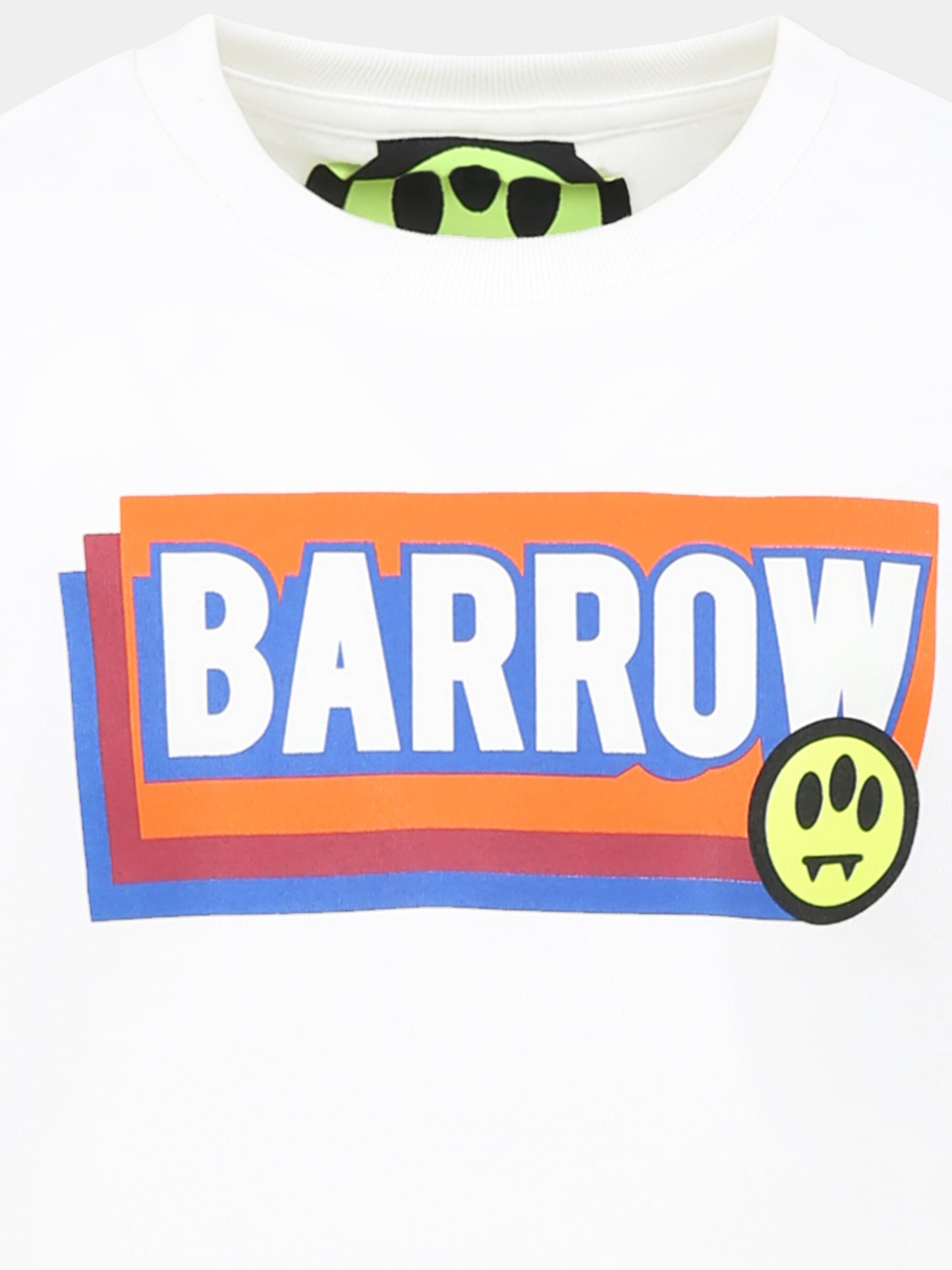 T-shirt bianca per bambini con logo e smile,Barrow,F4BKJUTH031 002