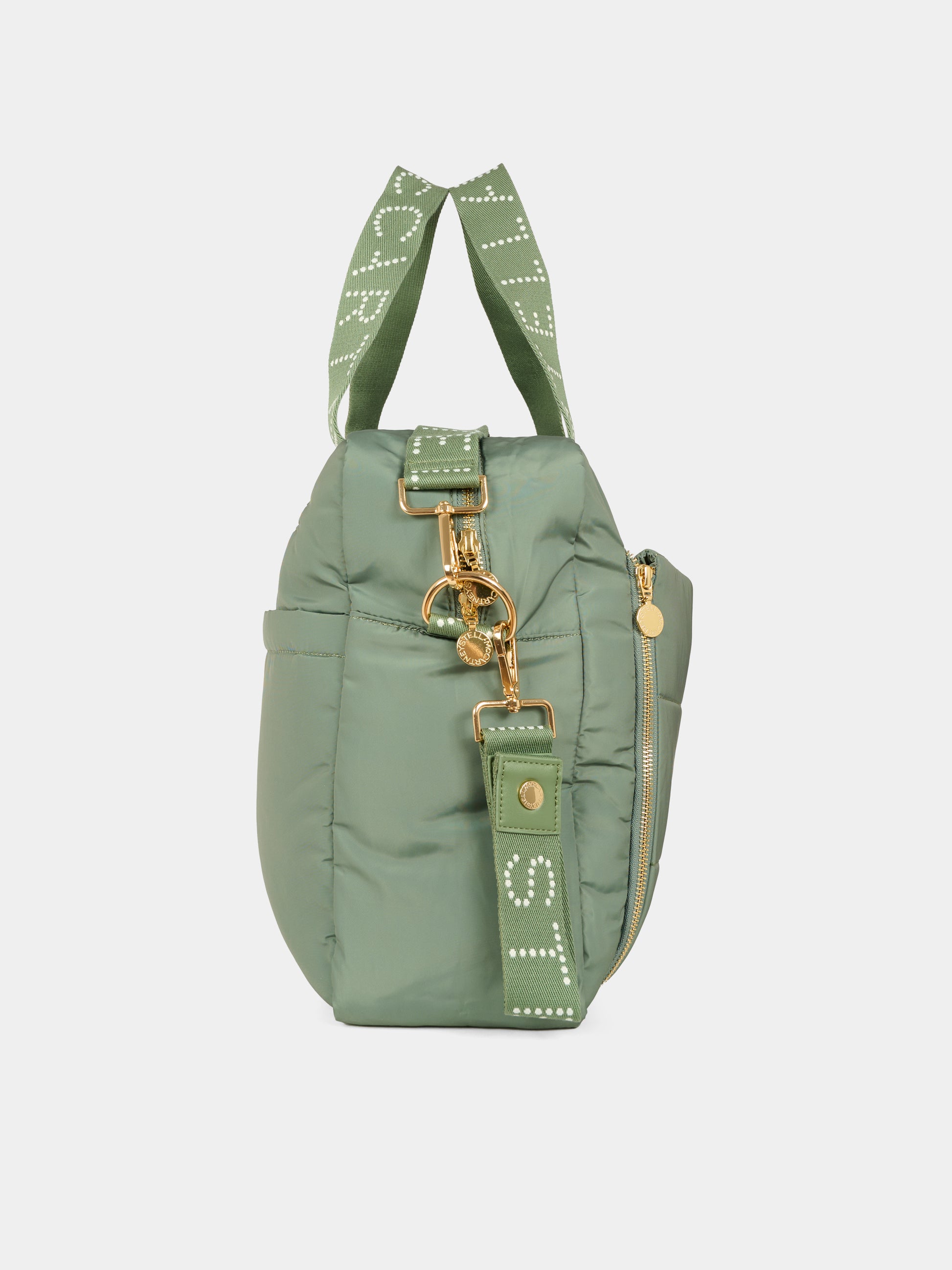 Borsa mamma verde per neonati con logo,Stella Mccartney Kids,TX0568 Z0537 760
