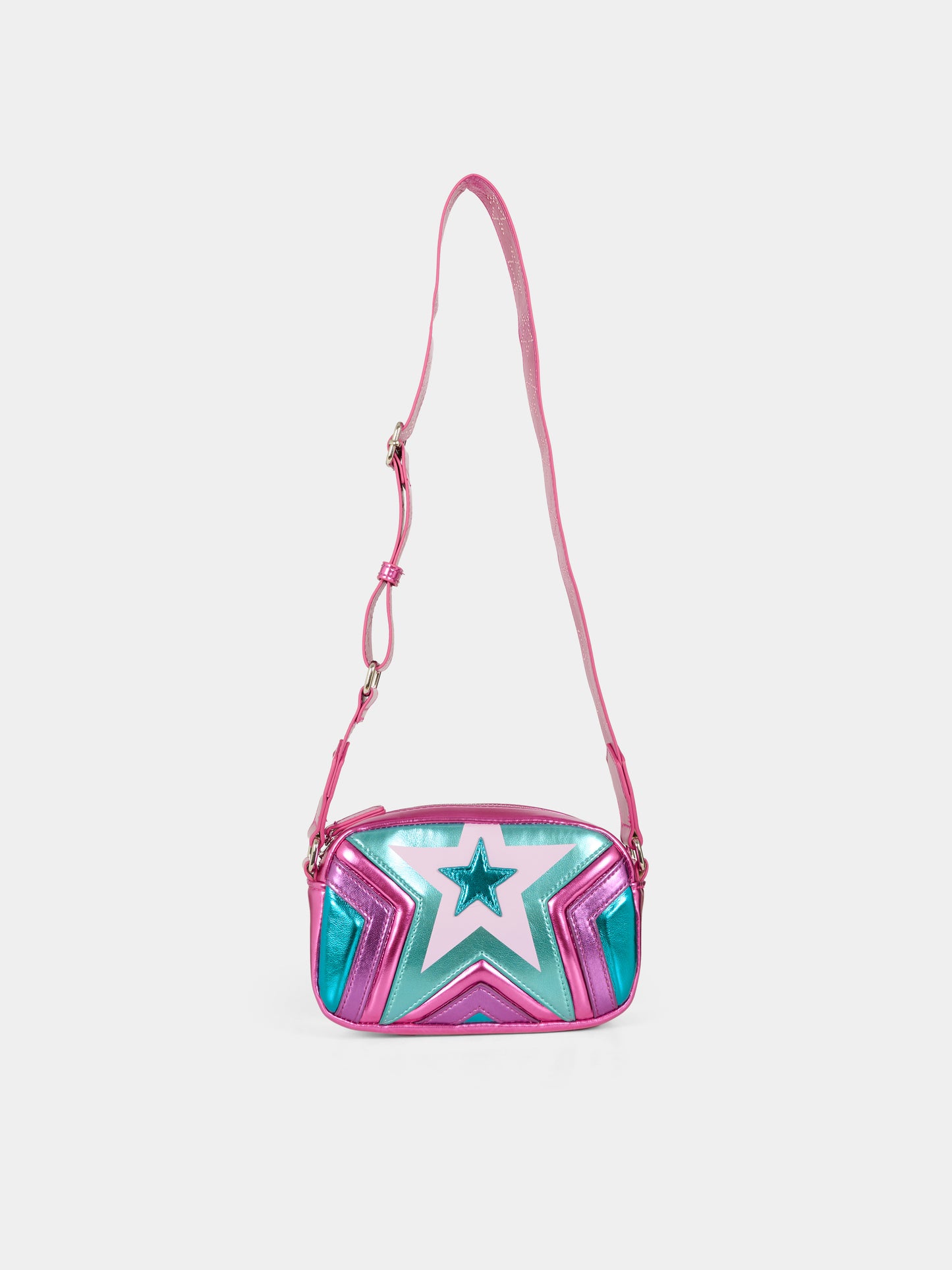 Borsa multicolor per bambina con stella,Stella Mccartney Kids,TX0C68 Z2431 999