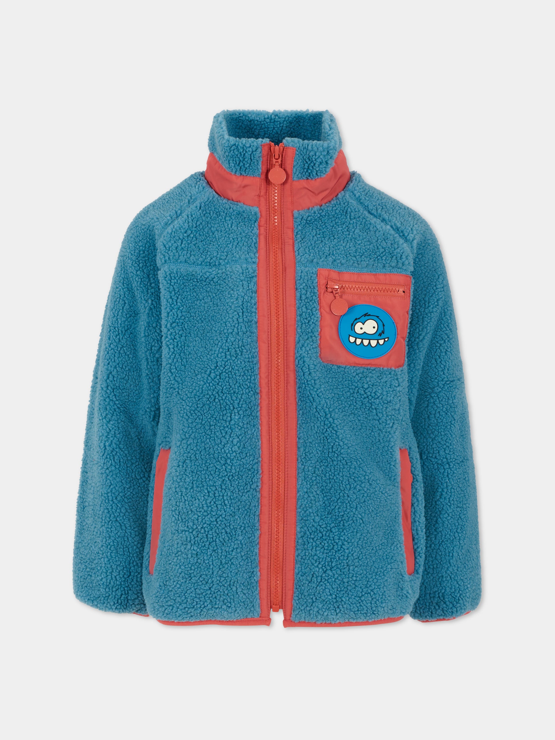 Ecopelliccia blu per bambino con Yeti,Stella Mccartney Kids,TX2P87 Z0506 606
