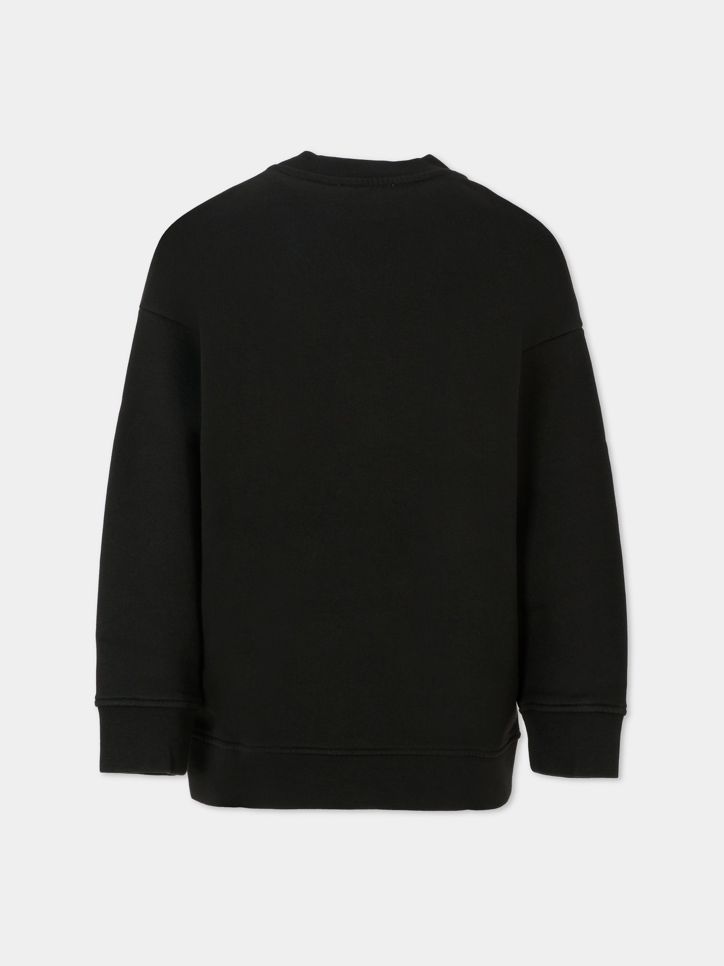 Felpa nera per bambina con logo bianco,Stella Mccartney Kids,TX4C10 Z0453 961