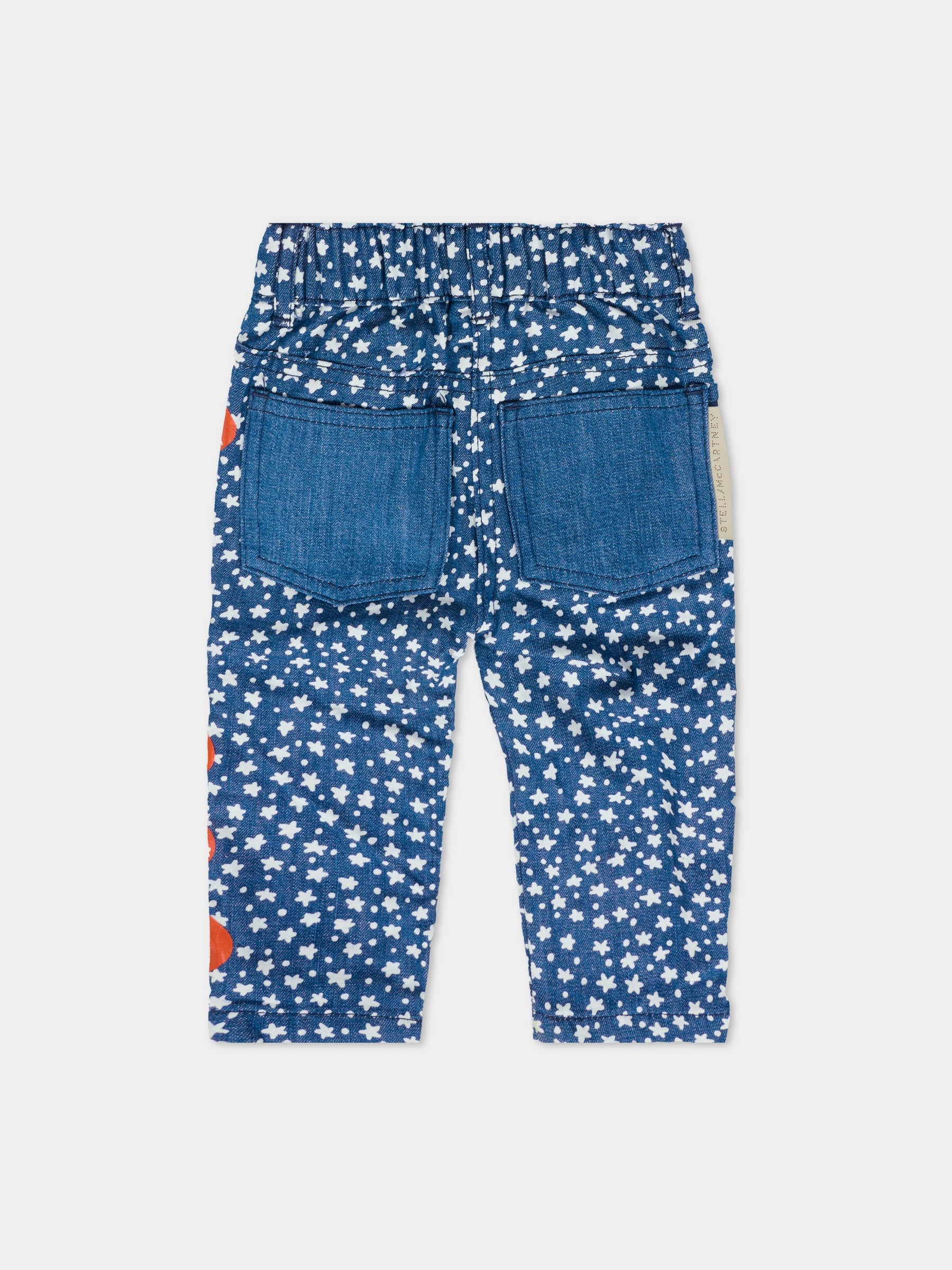 Jeans blu per neonata con stelle,Stella Mccartney Kids,TX6070 Z3193 618BC