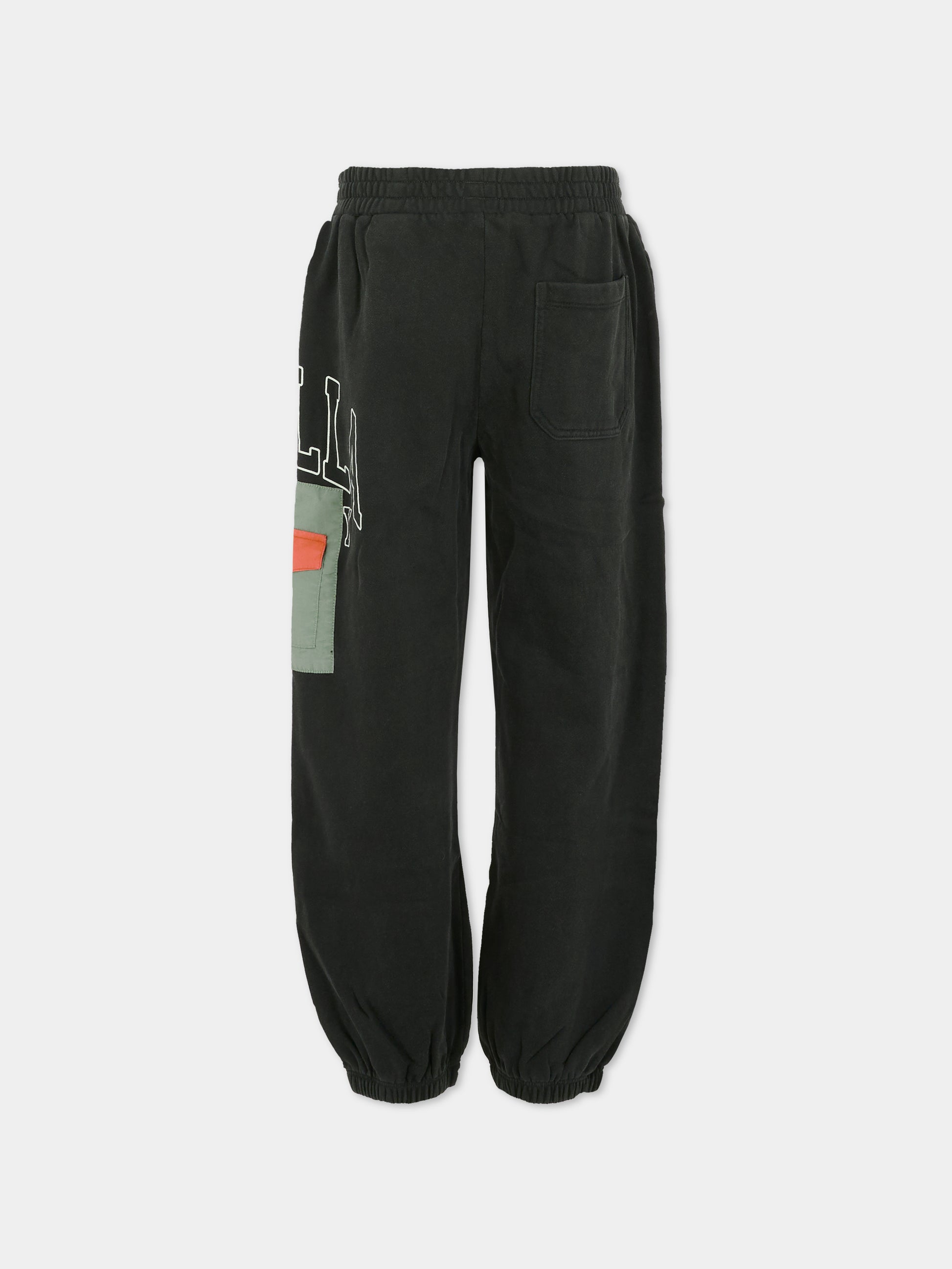 Pantaloni neri per bambino con logo,Stella Mccartney Kids,TX6R40 Z0536 961