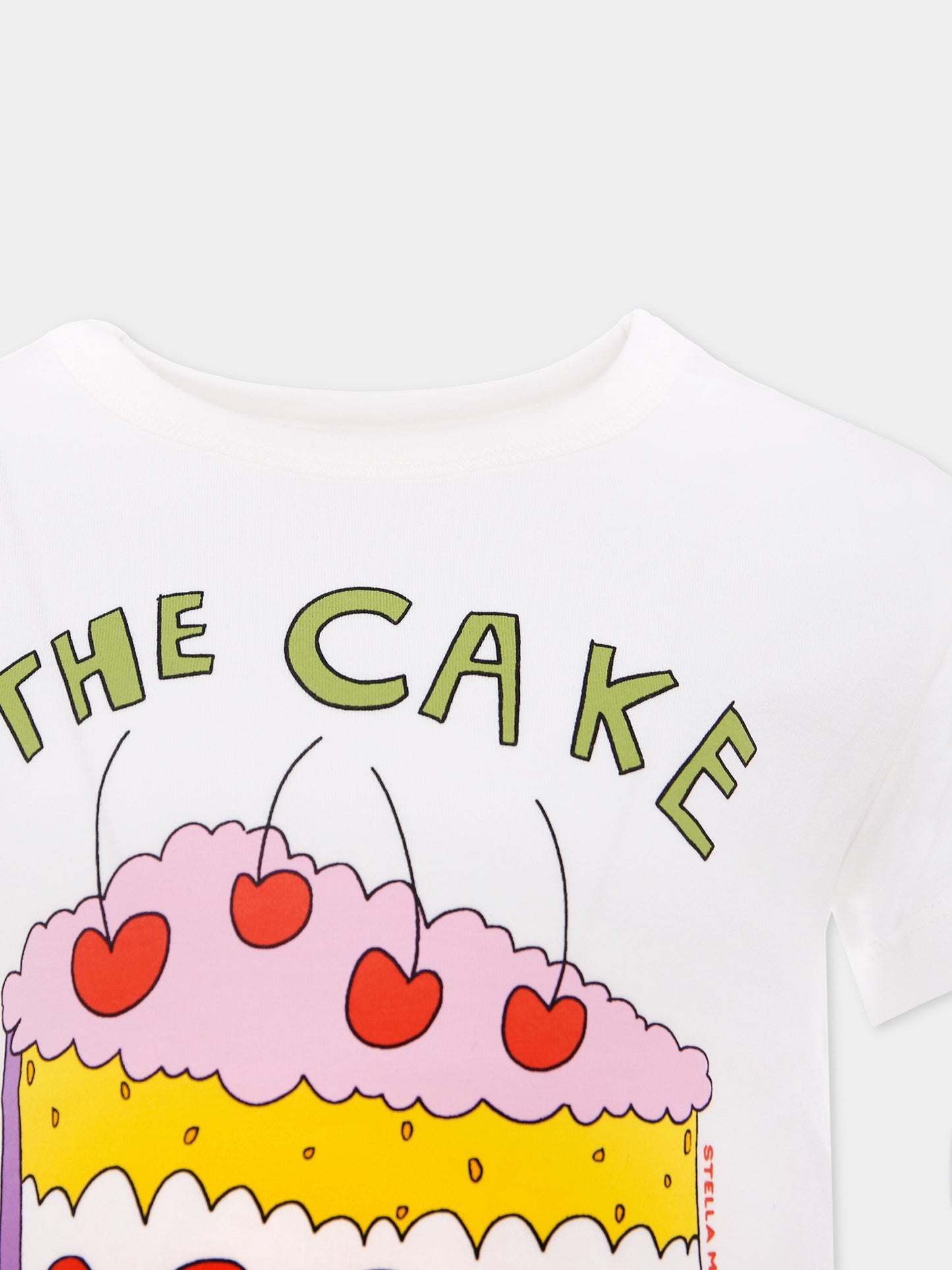T-shirt ivoire pour fille avec gâteau et logo