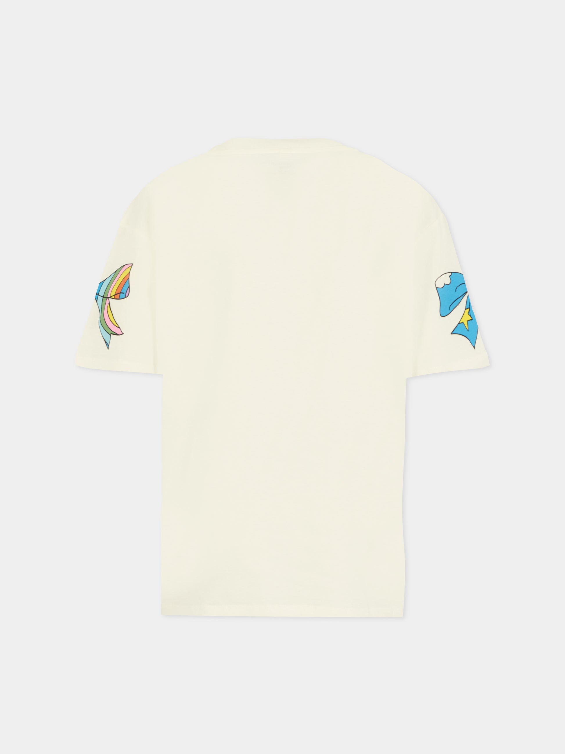 T-shirt avorio per bambina con fiocchi,Stella Mccartney Kids,TX8D01 Z0434 101