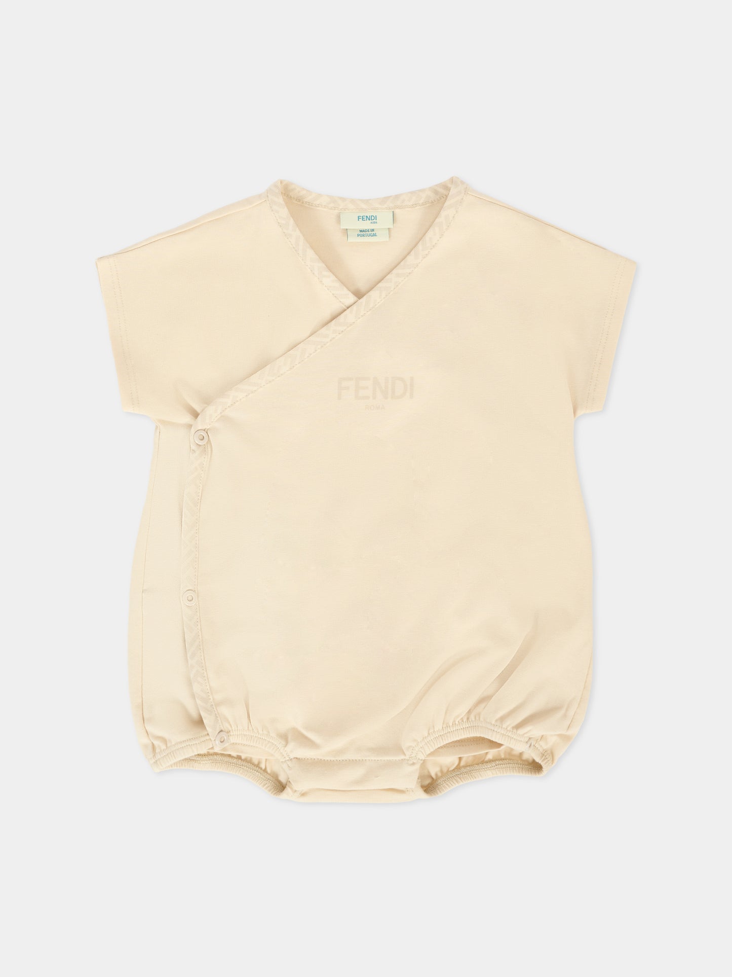 Set beige per neonati con FF e logo,Fendi Kids,BUK142 ST8 F19J5