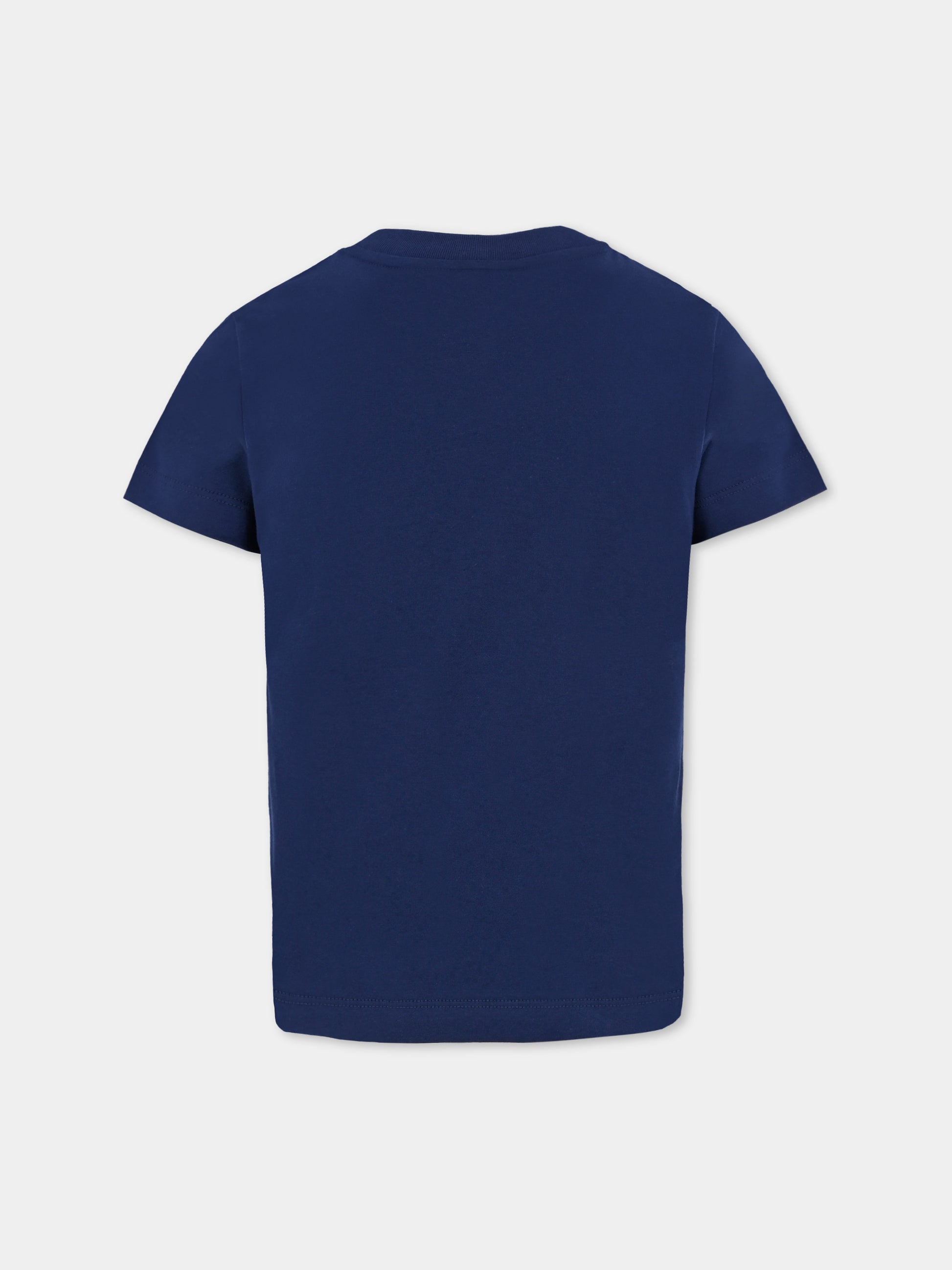 T-shirt blu per bambini con scoiattolo,Fendi Kids,JUI195 7AJ F1I11