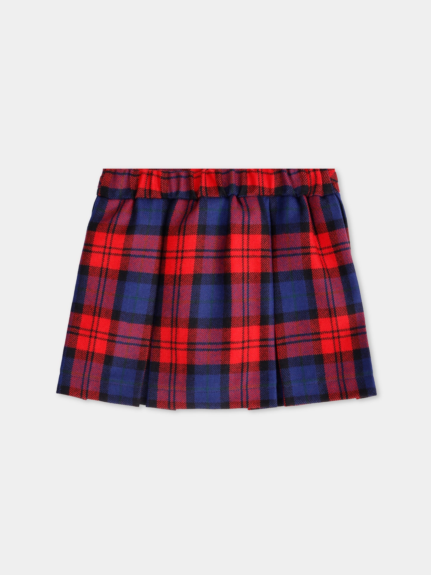 Gonna a quadri rossa e blu per neonata,Fendi Kids,BFE050 AUKJ F1SAX