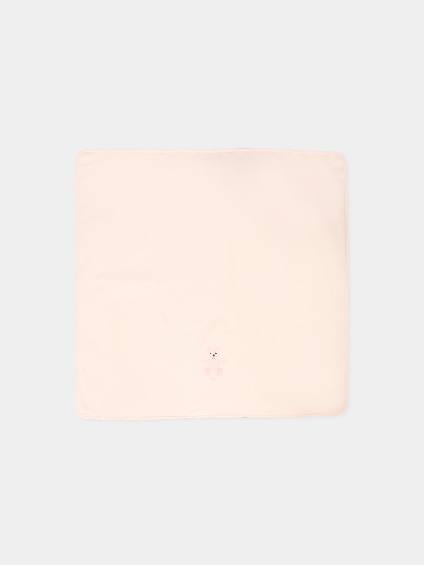 Coperta rosa per neonata con orsetto Fendi,Fendi Kids,BUJ305 ST8 F0C11