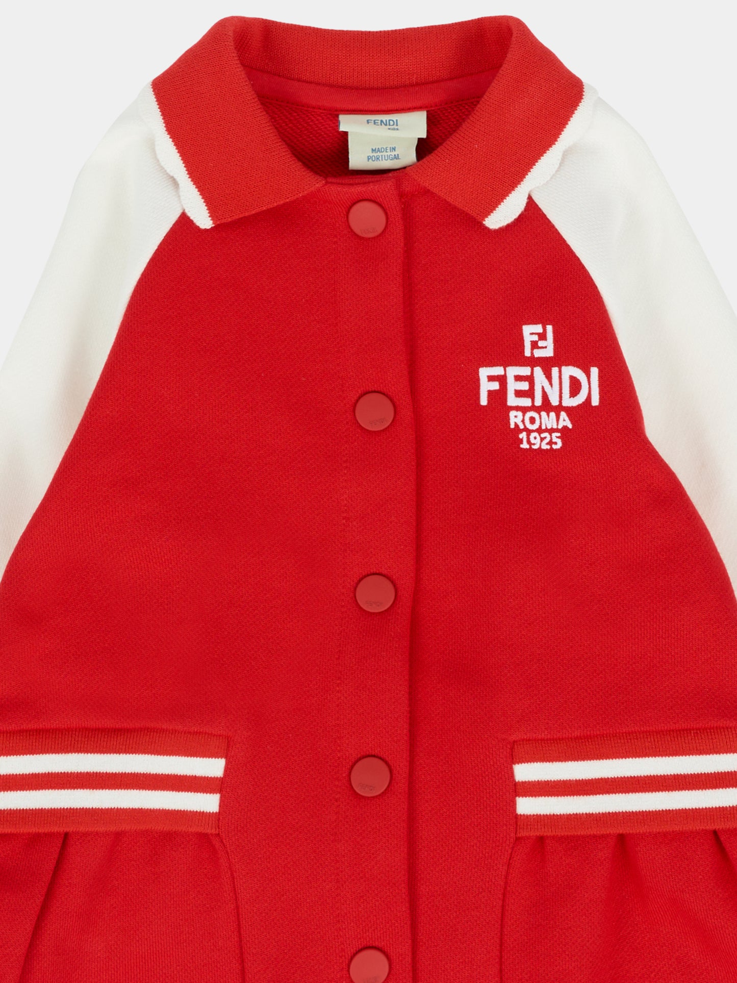 Vestito rosso per neonata con logo,Fendi Kids,BFB563 5V0 F1SAX
