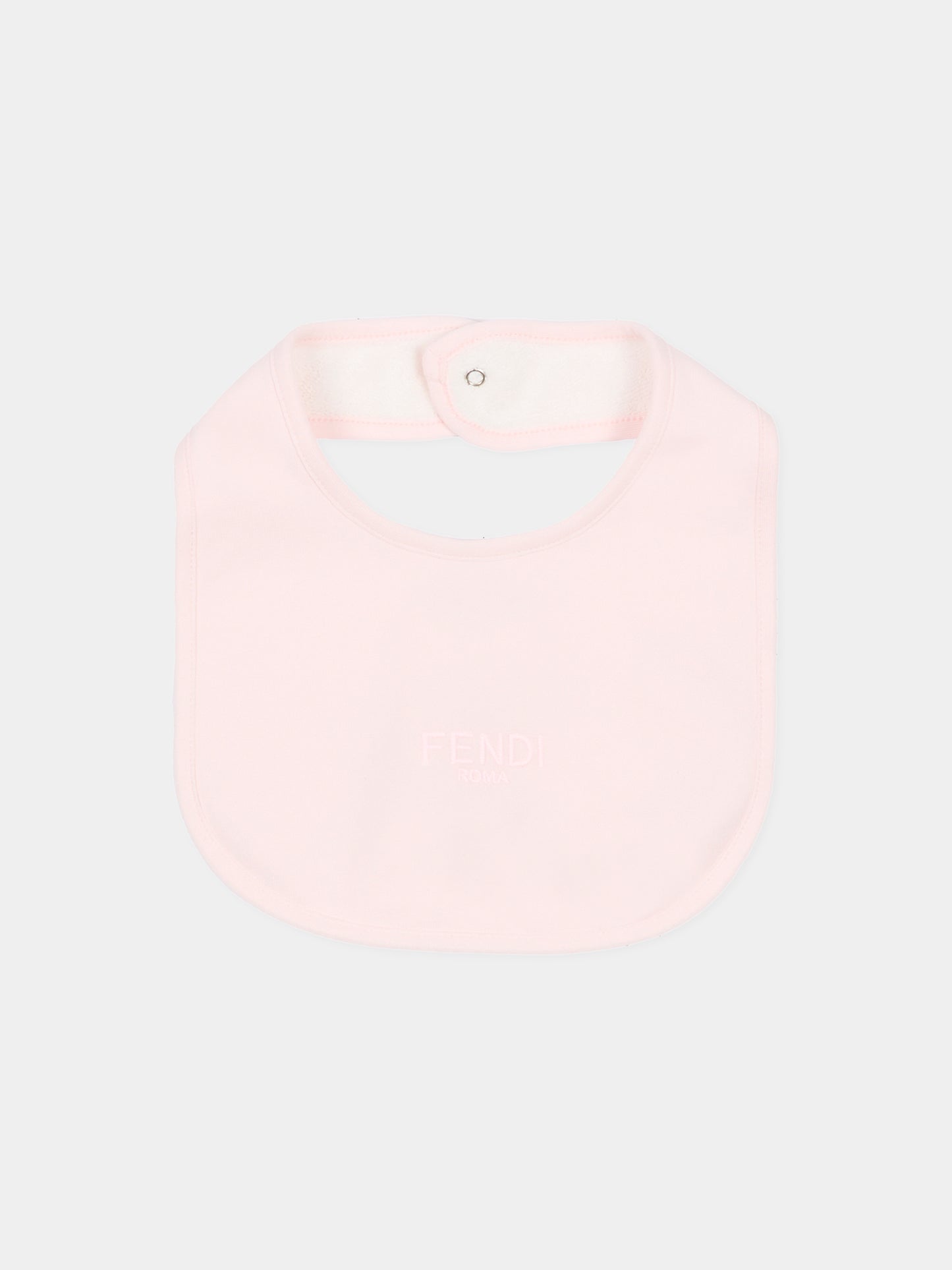 Ensemble combinaison rose pour bébé fille avec logo