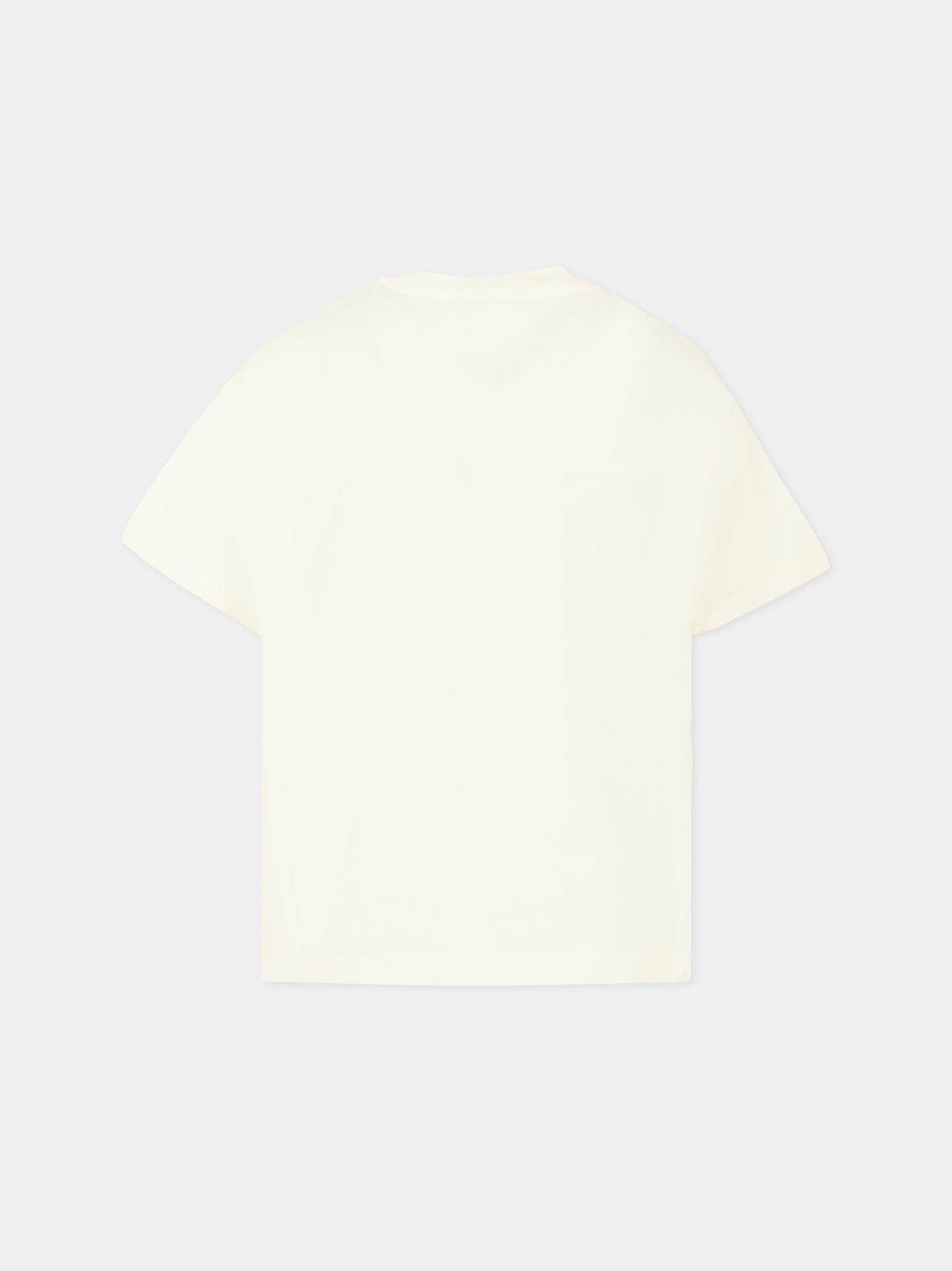 T-shirt bianca per bambina con scoiattolo e logo,Fendi Kids,JUI196 7AJ F0TU9