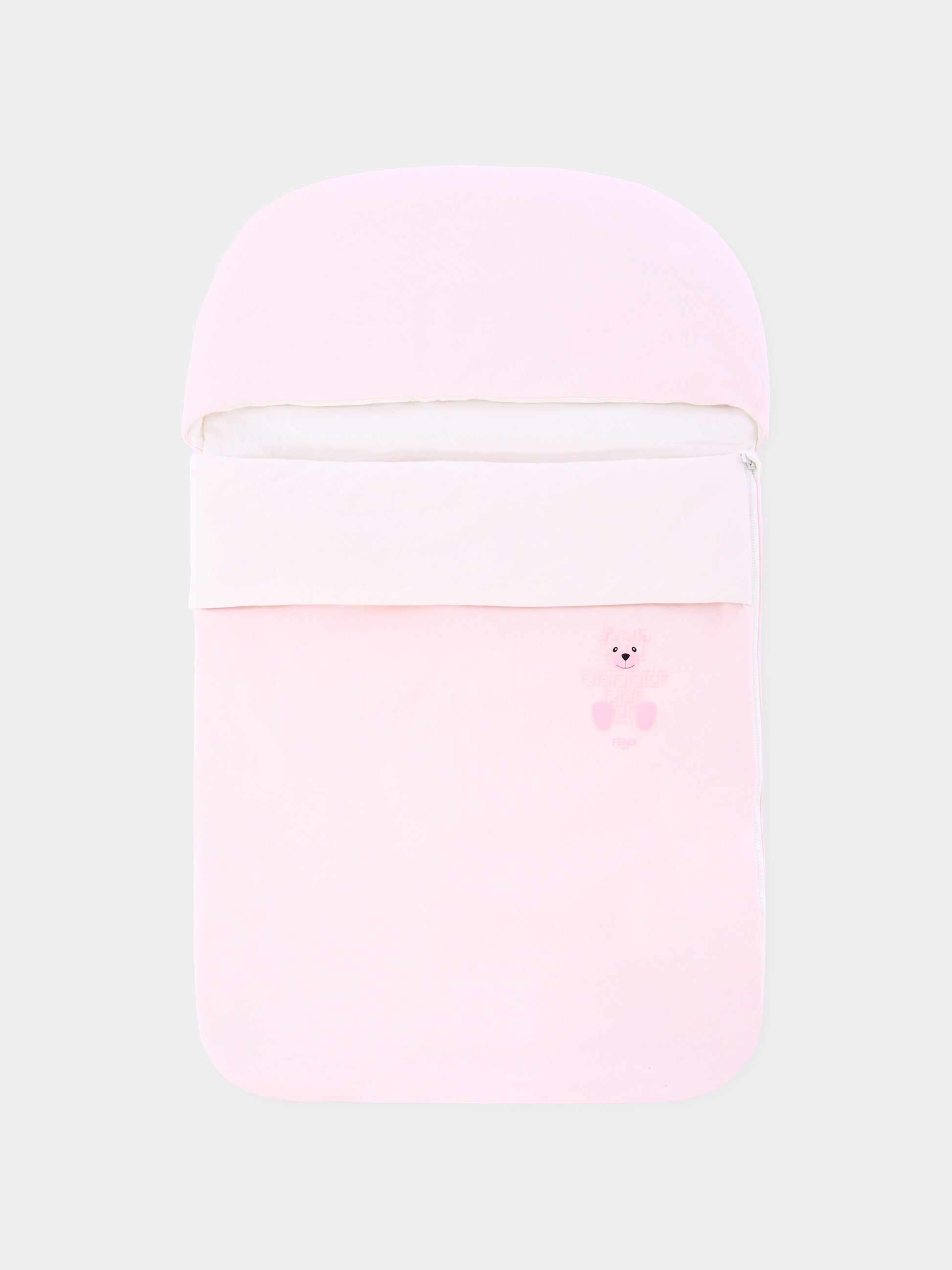 Sacco nanna rosa per neonata con orsetto Fendi,Fendi Kids,BUJ306 ST8 F0C11