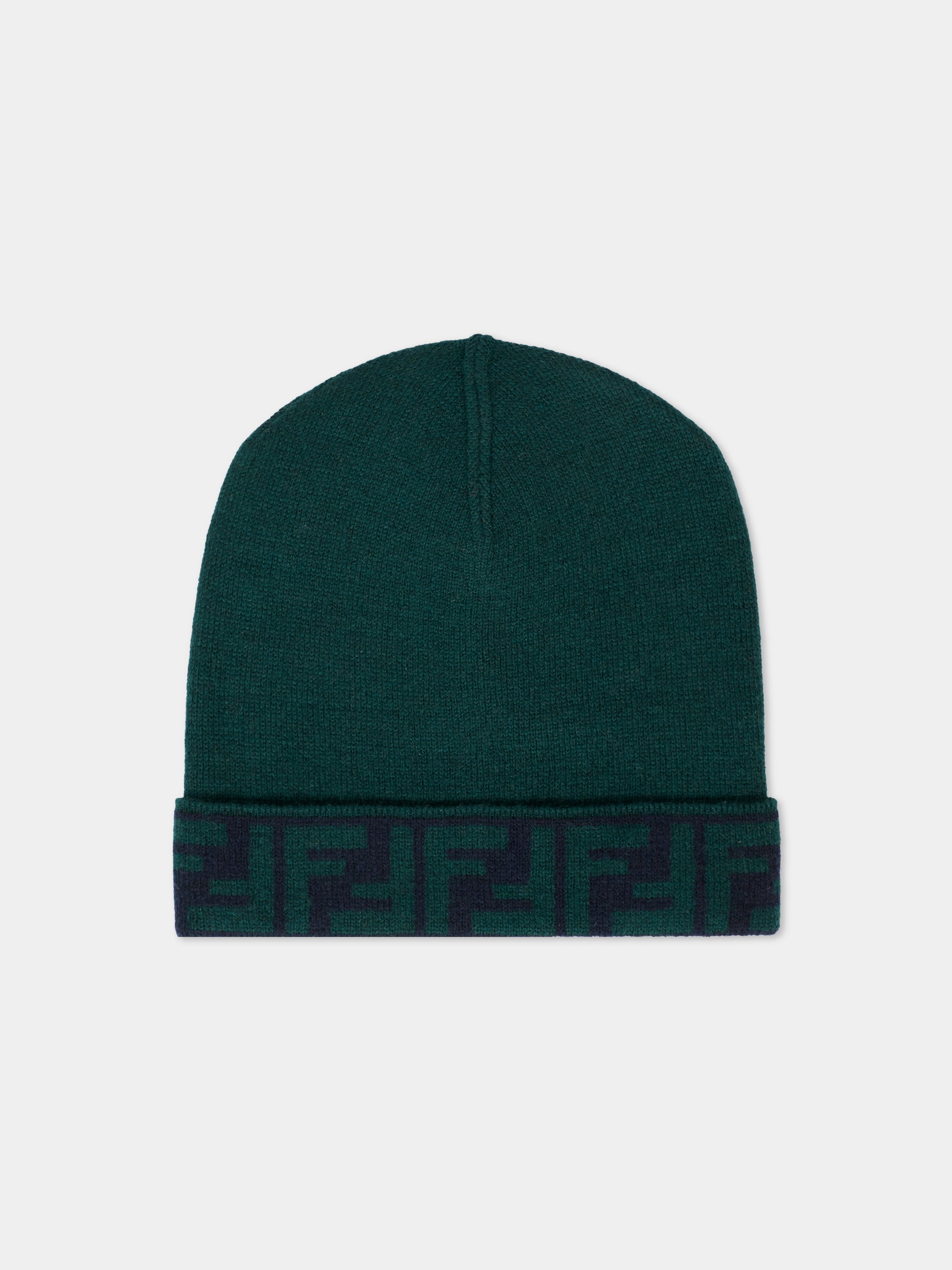 Berretto verde per neonati con FF,Fendi Kids,BUP081 AV7B F0L5W