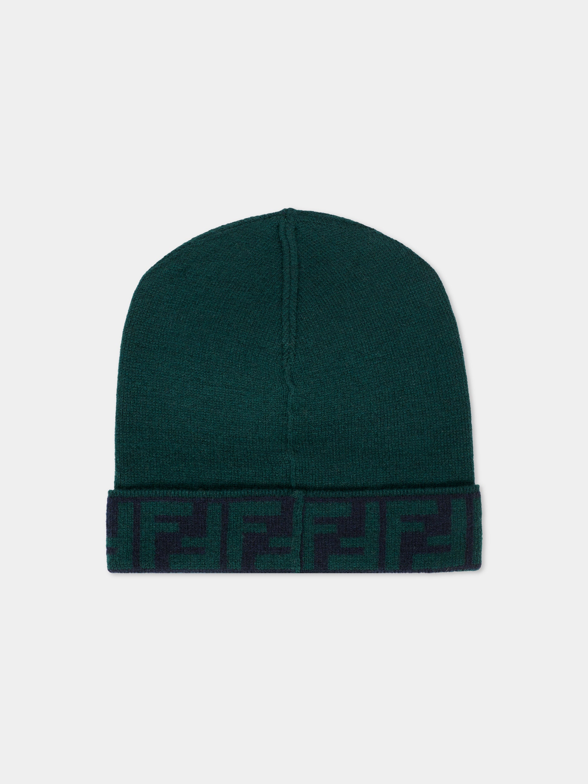 Berretto verde per neonati con FF,Fendi Kids,BUP081 AV7B F0L5W
