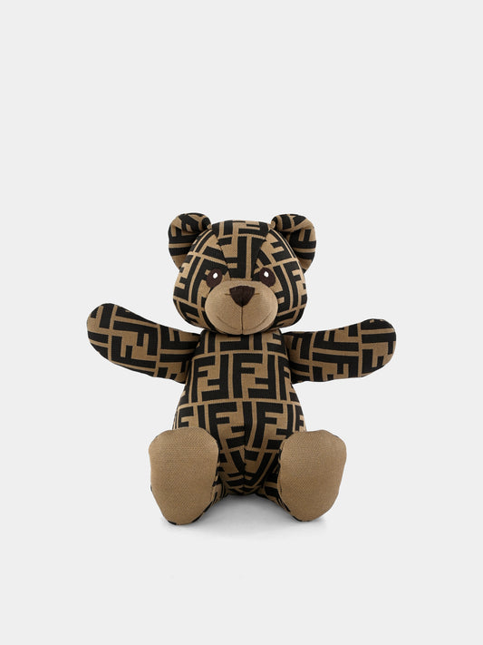 Peluche marrone per neonati con FF,Fendi Kids,BUS001 A8RD F15B6