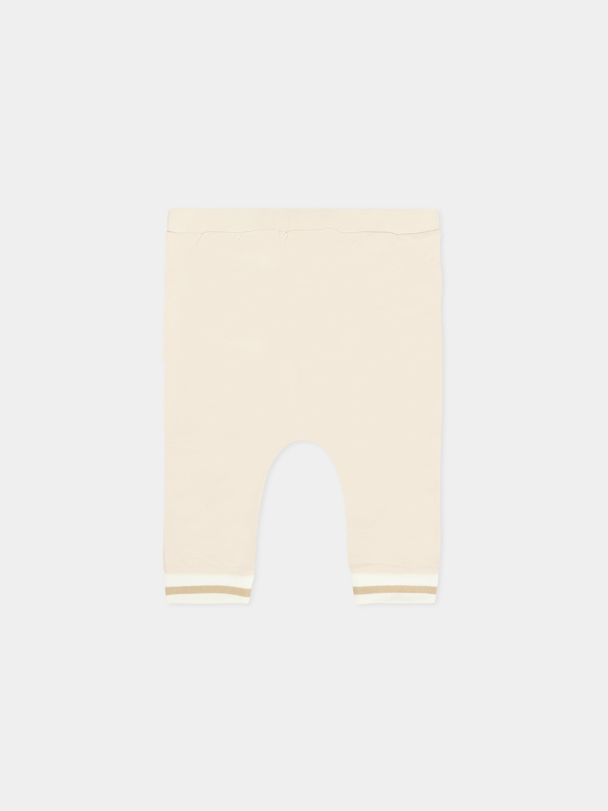 Pantaloni beige per neonati con logo,Fendi Kids,BUF252 8RA F19J5