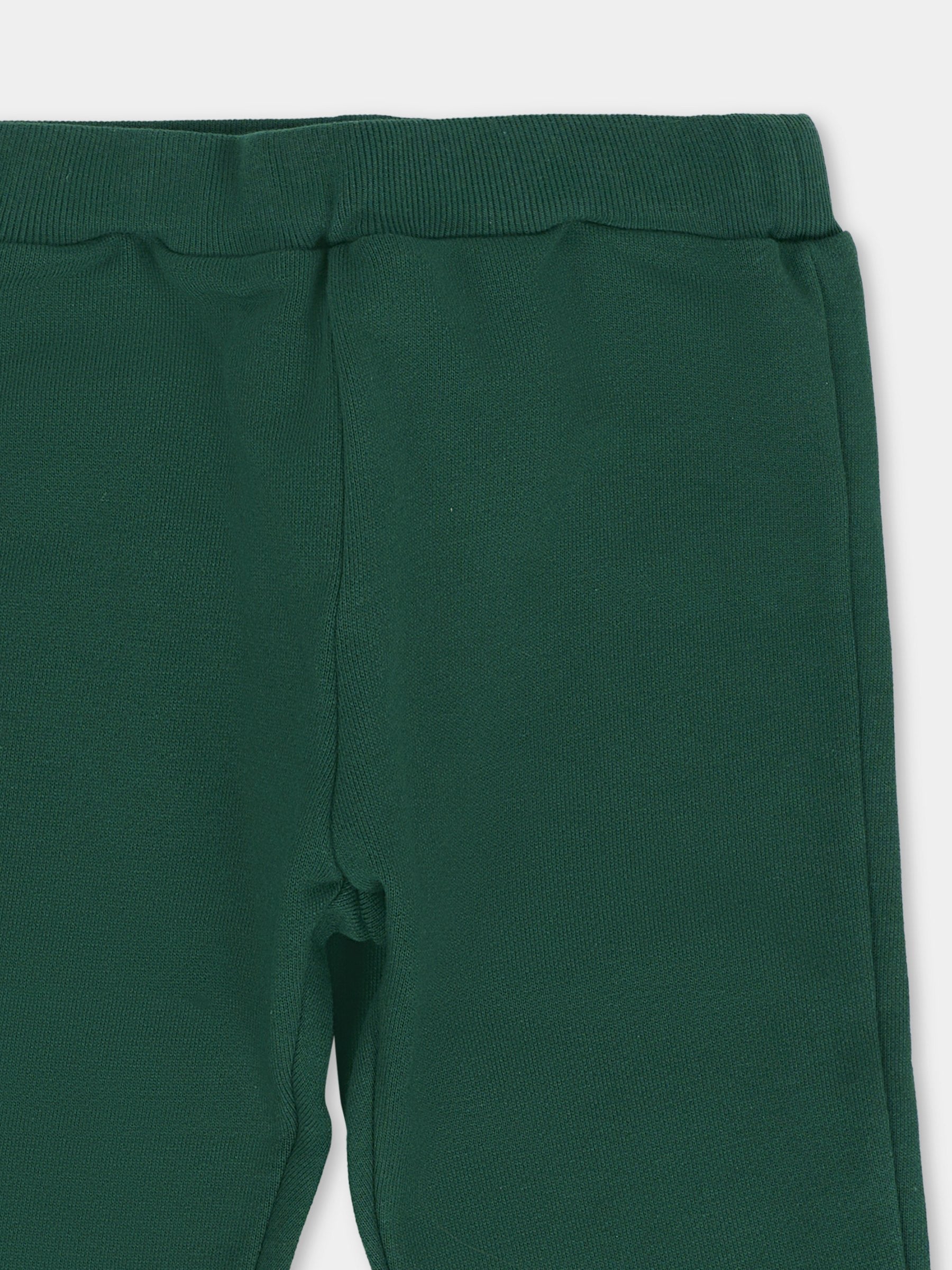 Pantaloni verdi per neonato con logo e ricamo volano,Fendi Kids,BMF256 5V0 F0E3J