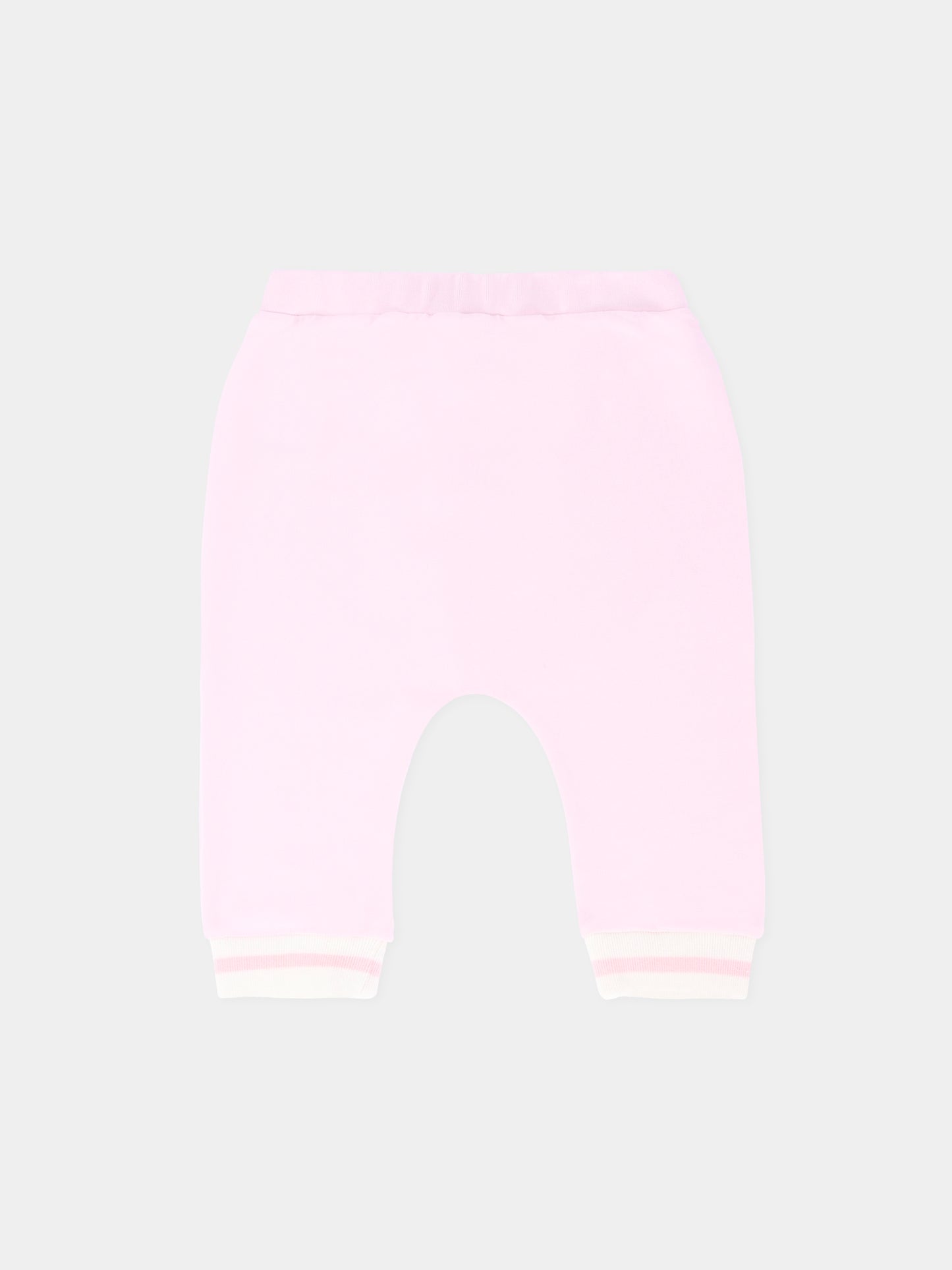 Pantaloni rosa per neonata con logo,Fendi Kids,BUF252 8RA F0C11