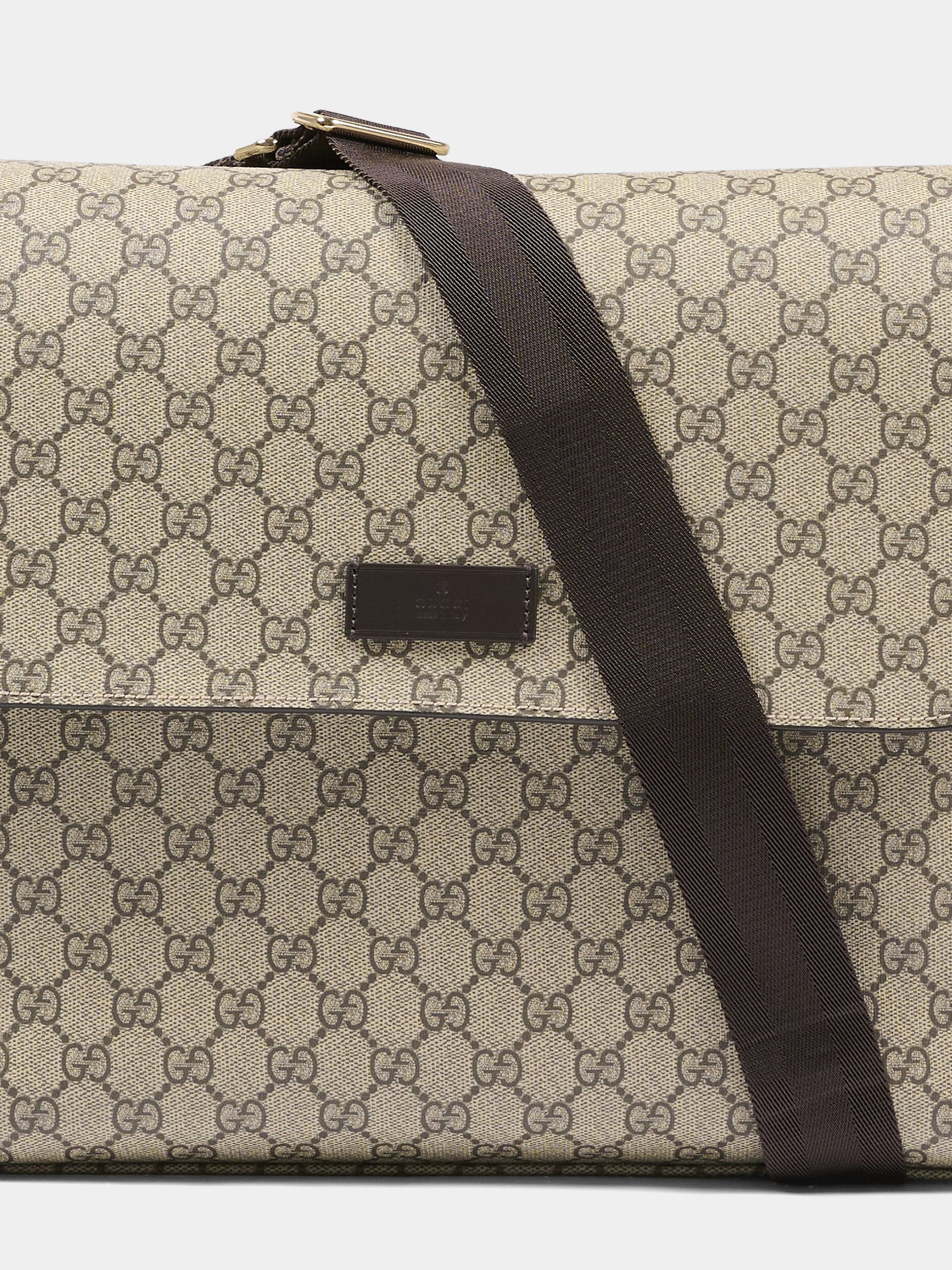 Borsa mamma beige per neonati con GG Supreme,Gucci Kids,211131 KGDIG 8588