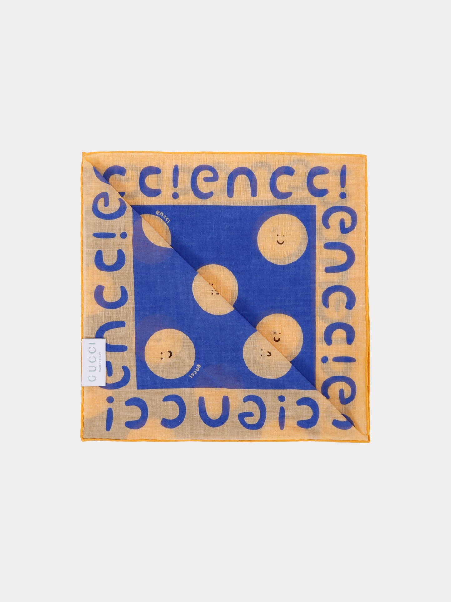 Sciarpa blu per bambini con sole sorridente,Gucci Kids,831946 4K427 4375