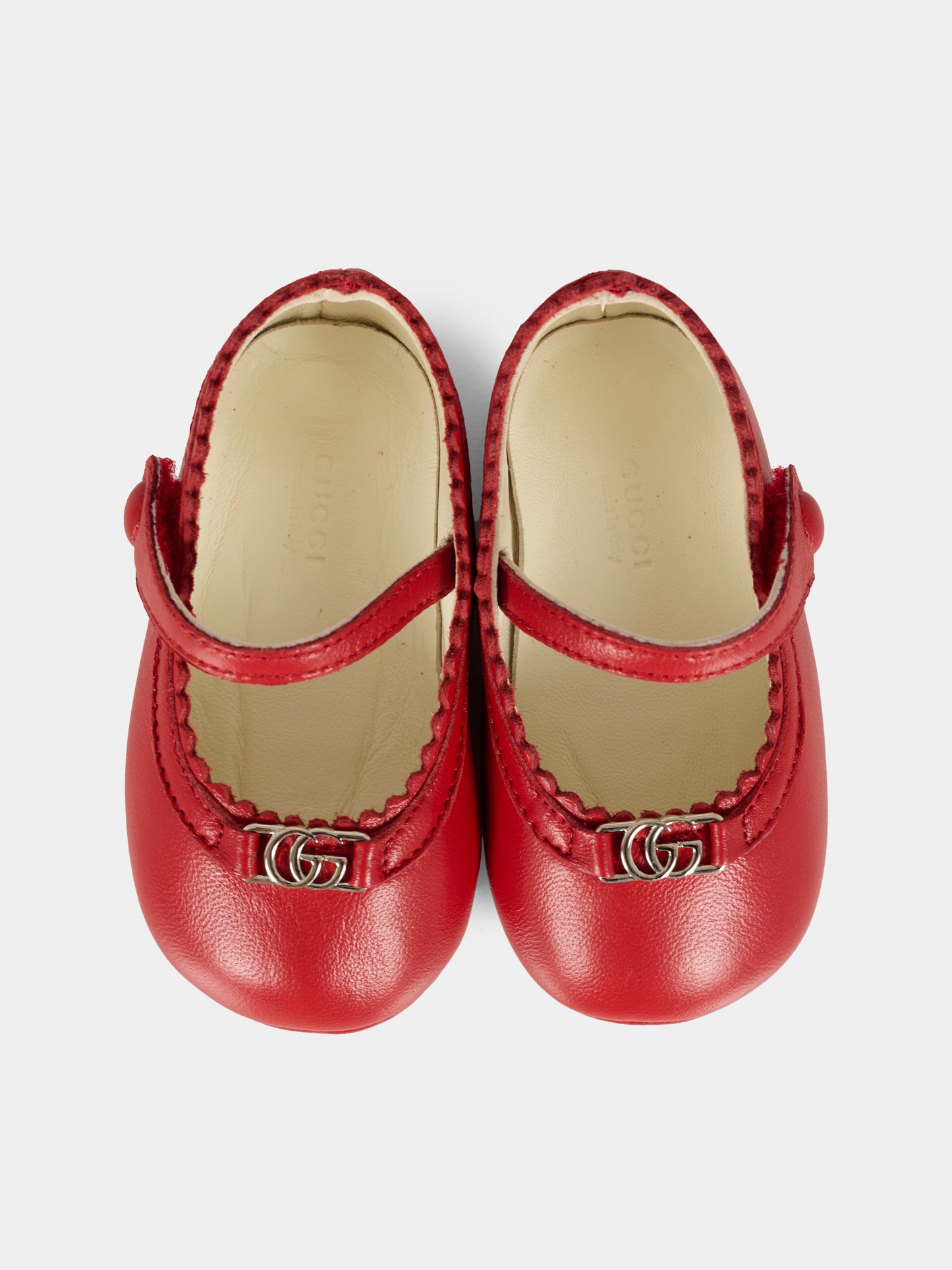 Ballerine rosse per neonata con GG,Gucci Kids,834357 1D700 6433