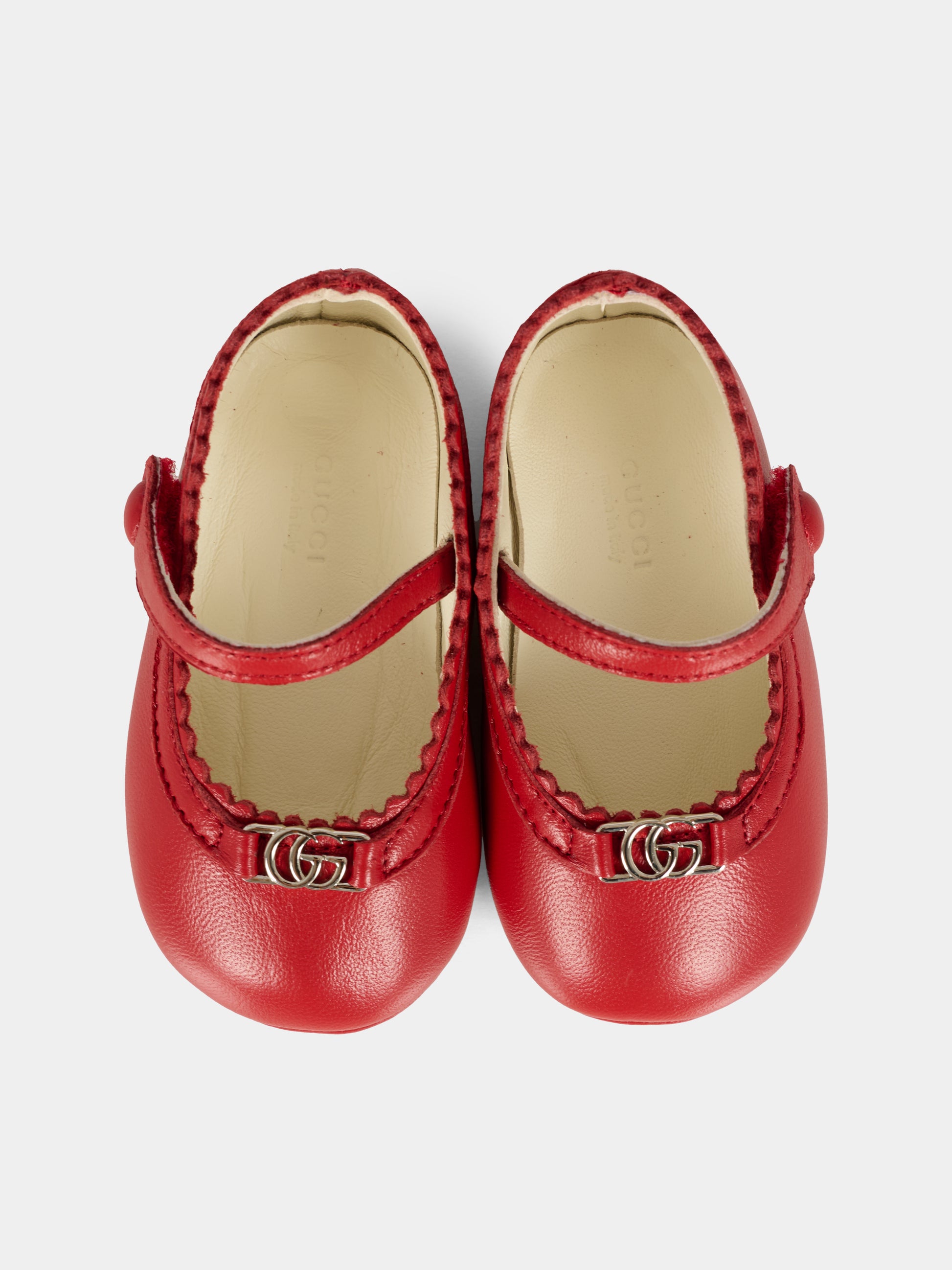 Ballerine rosse per neonata con GG,Gucci Kids,834357 1D700 6433