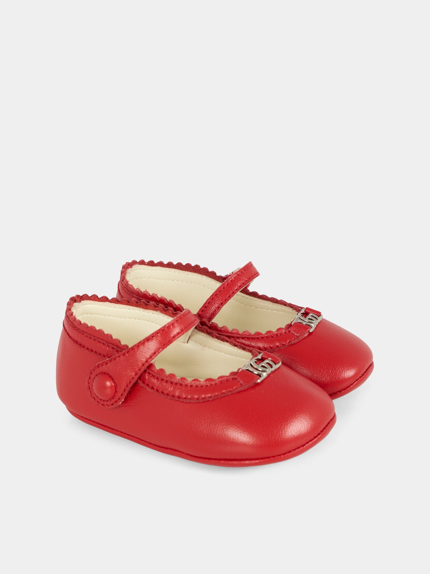 Ballerine rosse per neonata con GG,Gucci Kids,834357 1D700 6433