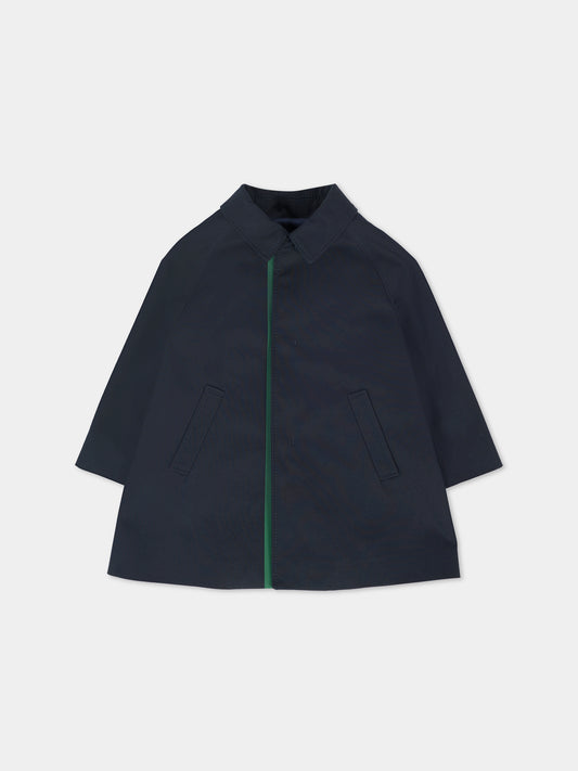 Cappotto blu per neonati con dettaglio Web,Gucci Kids,824874 XWA44 4440