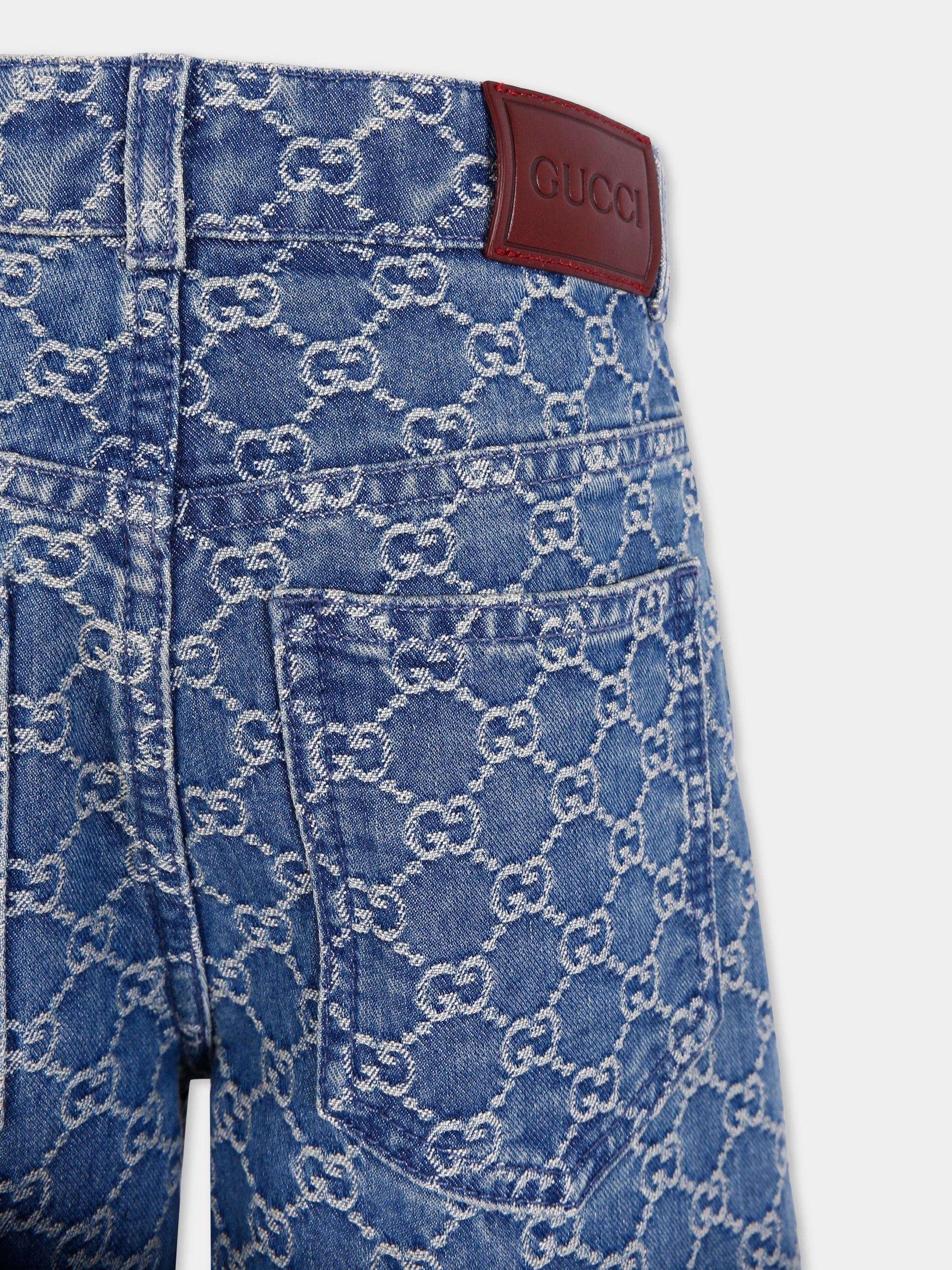 Jeans denim per bambina con motivo GG,Gucci Kids,808305 XDC6G 4266