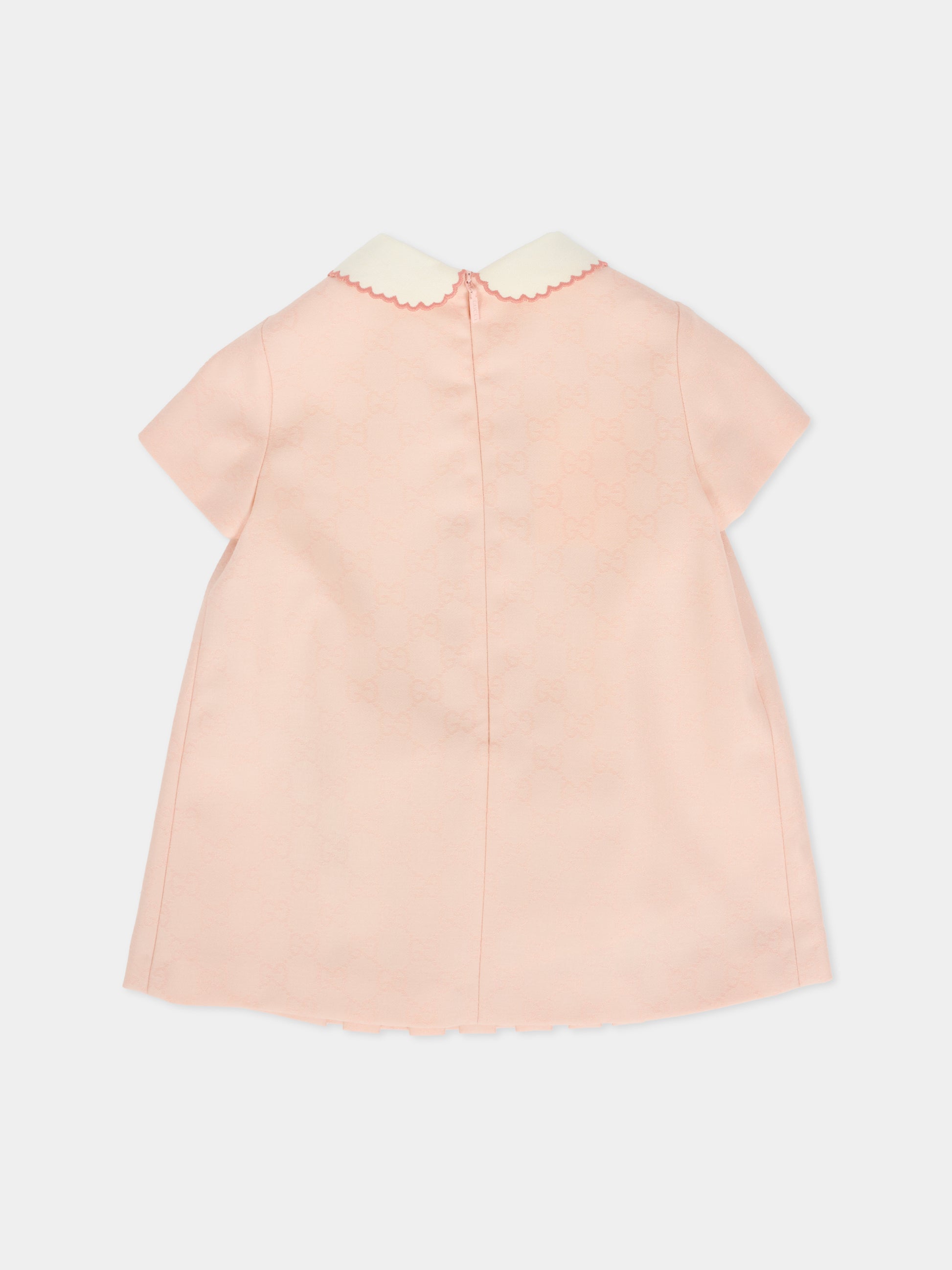 Vestito rosa per neonata con GG,Gucci Kids,828502 XWA5D 5071