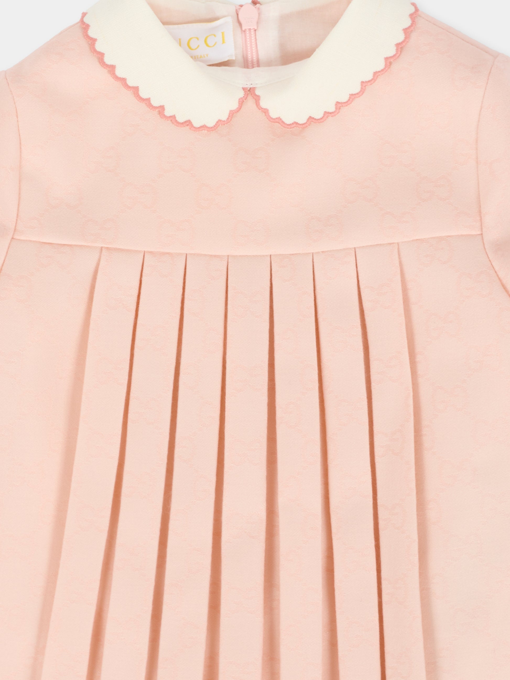 Vestito rosa per neonata con GG,Gucci Kids,828502 XWA5D 5071