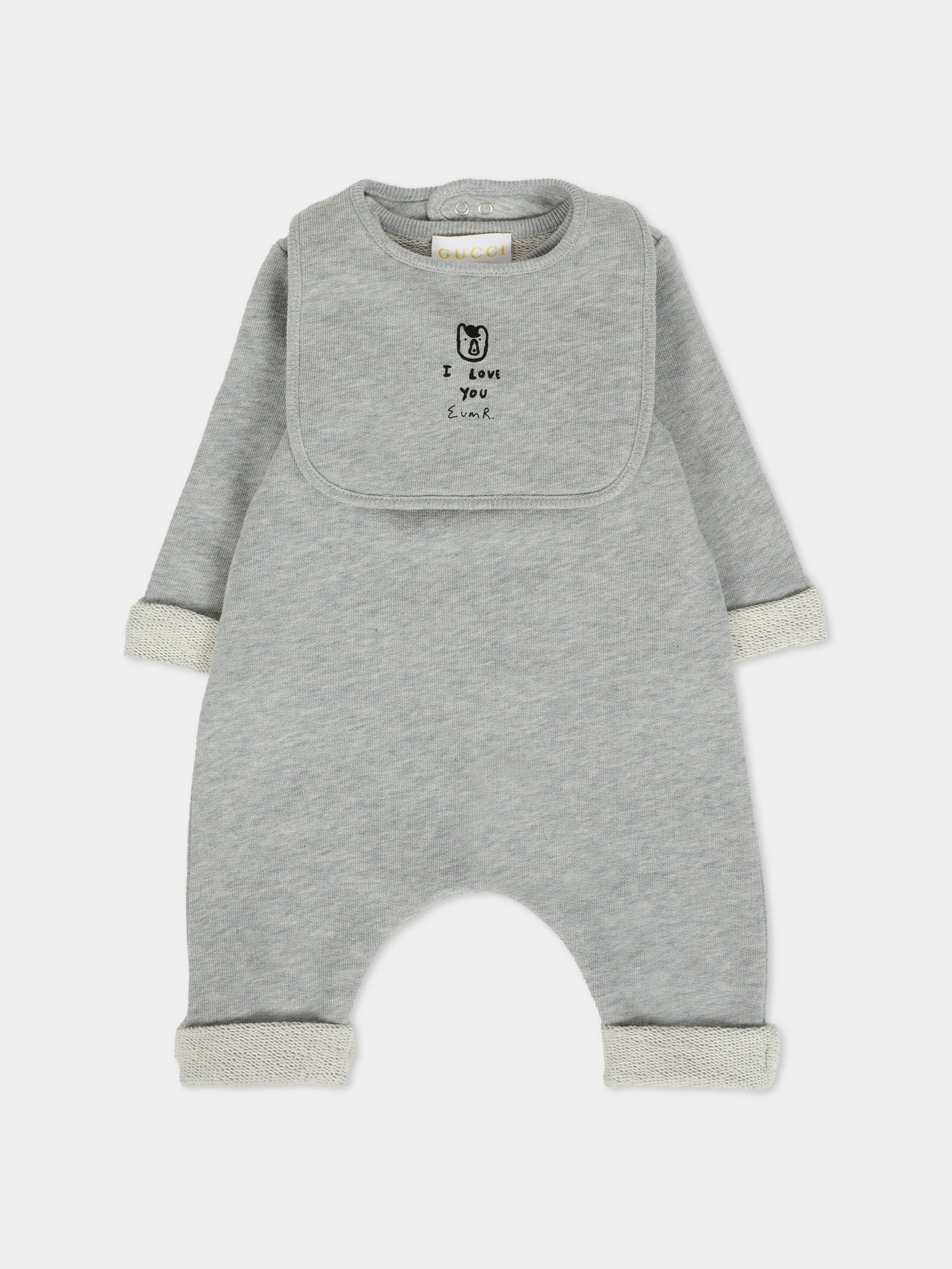 Set tutina grigia per neonati con cane Gucci,Gucci Kids,828842 XJHES 1183