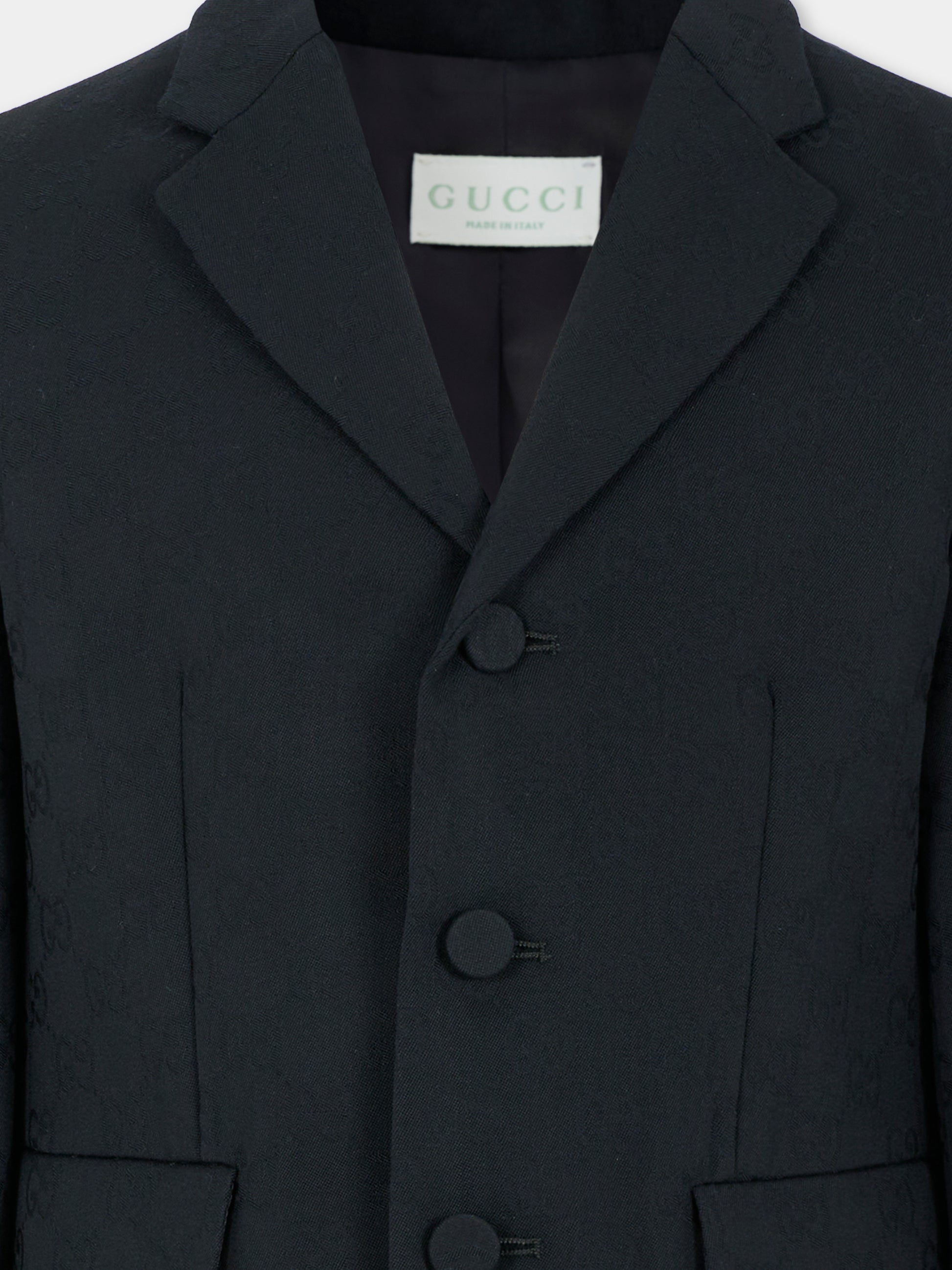 Giacca blu per bambino con GG,Gucci Kids,824828 XWA5C 4440