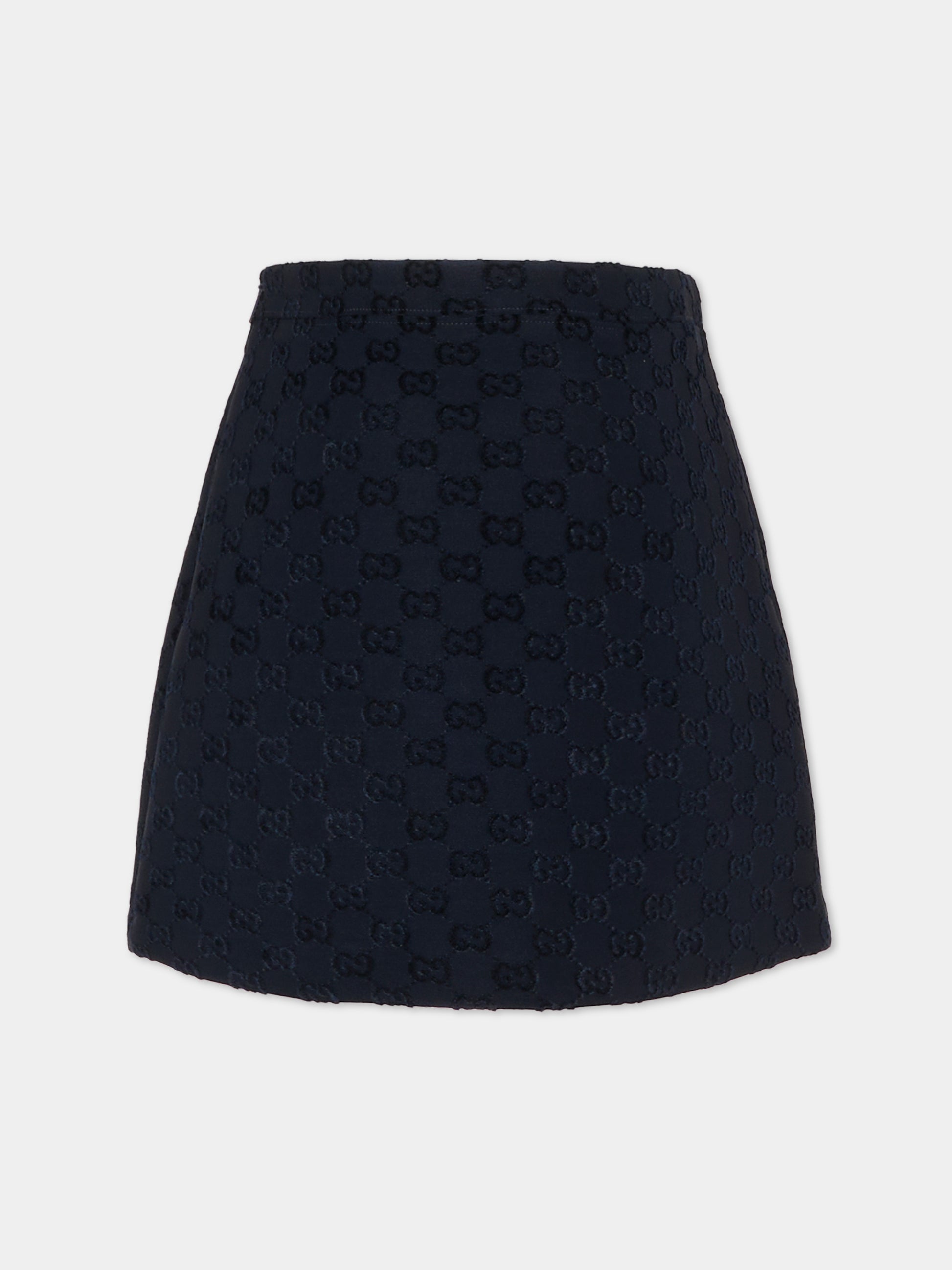 Gonna blu per bambina con motivo GG,Gucci Kids,828852 XJHD5 4215