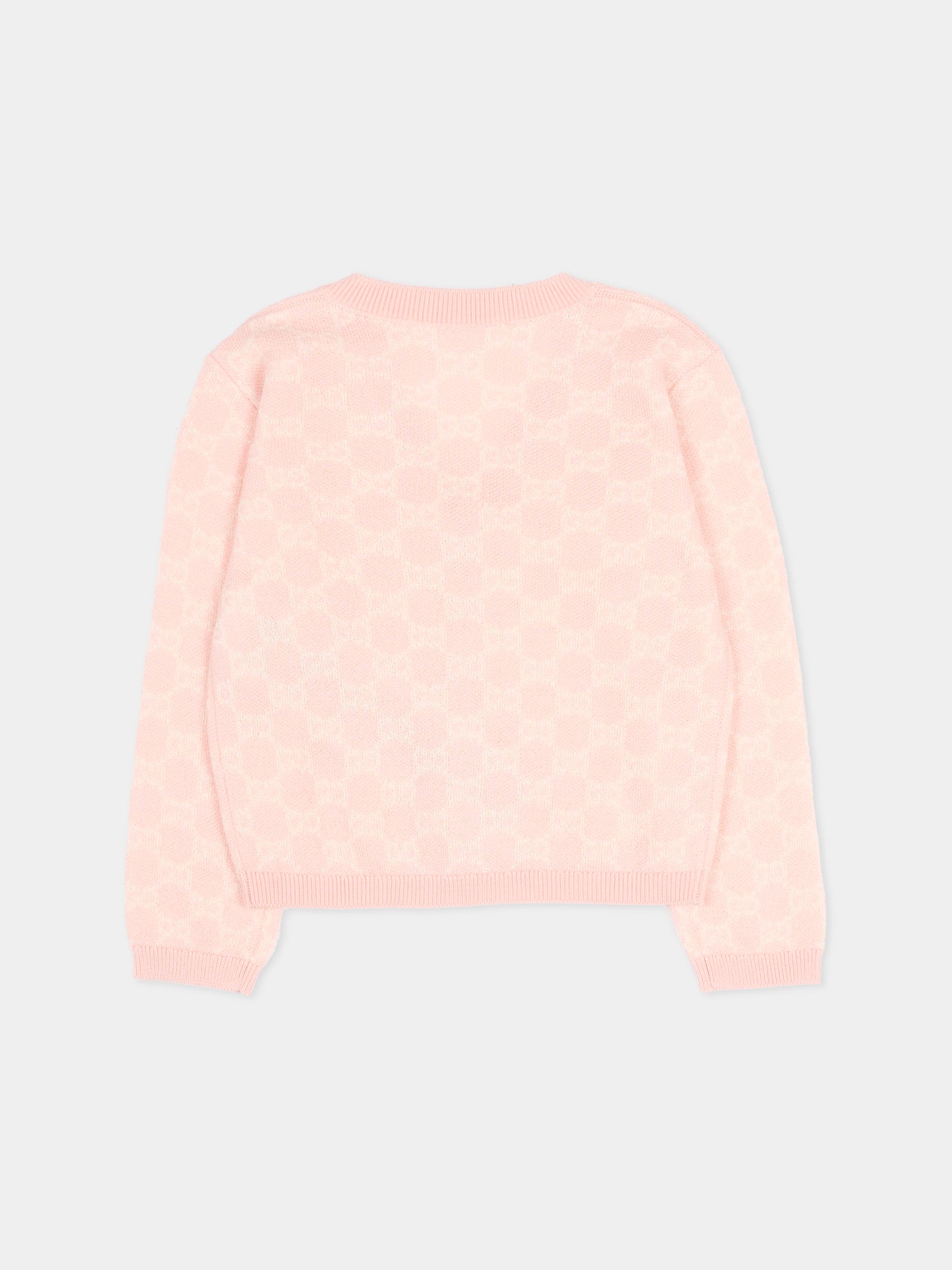 Cardigan rosa per neonata con motivo GG,Gucci Kids,834348 XKEZP 5012