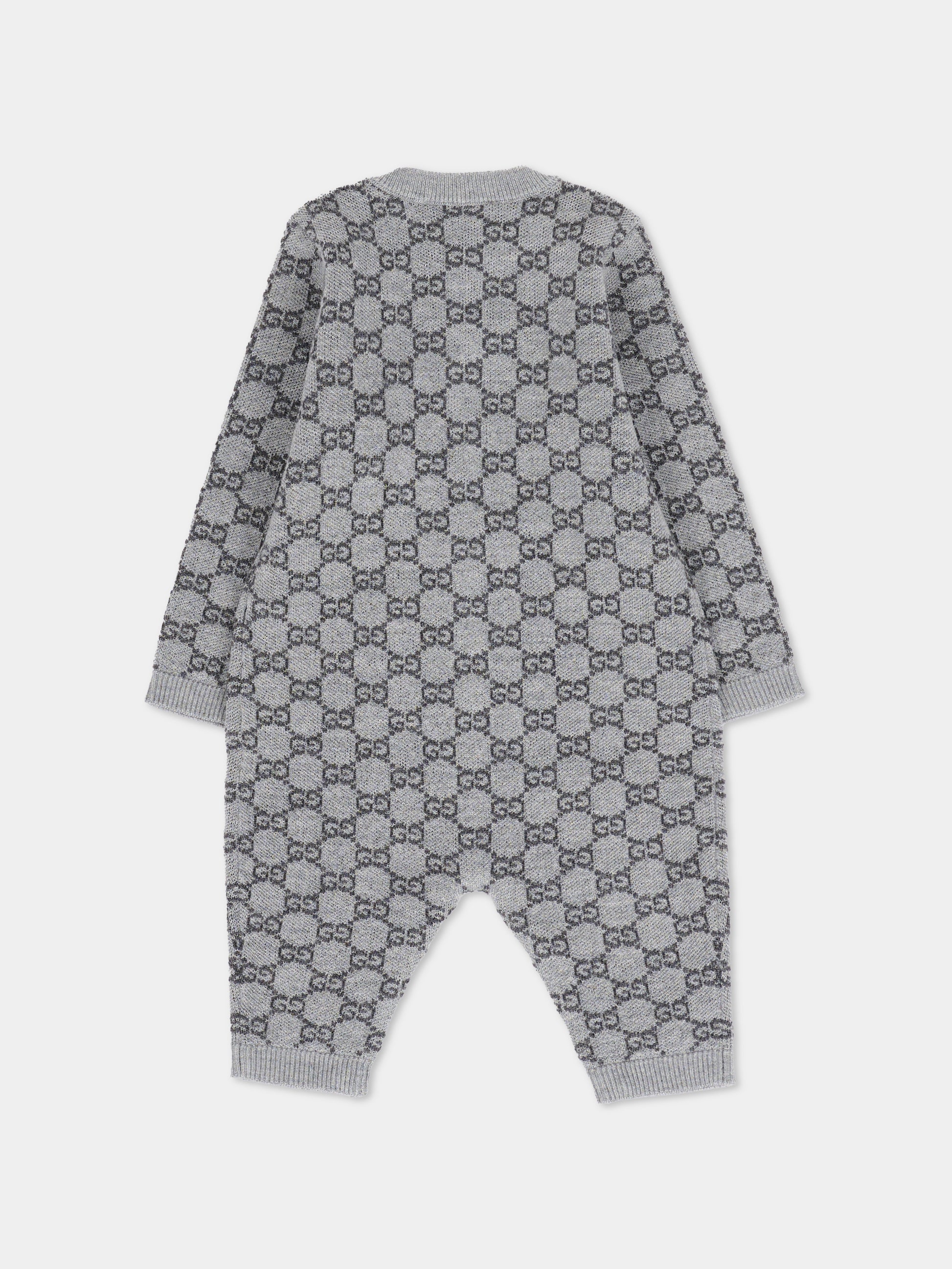 Tutina grigia per neonati con GG,Gucci Kids,834343 XKEZP 1018
