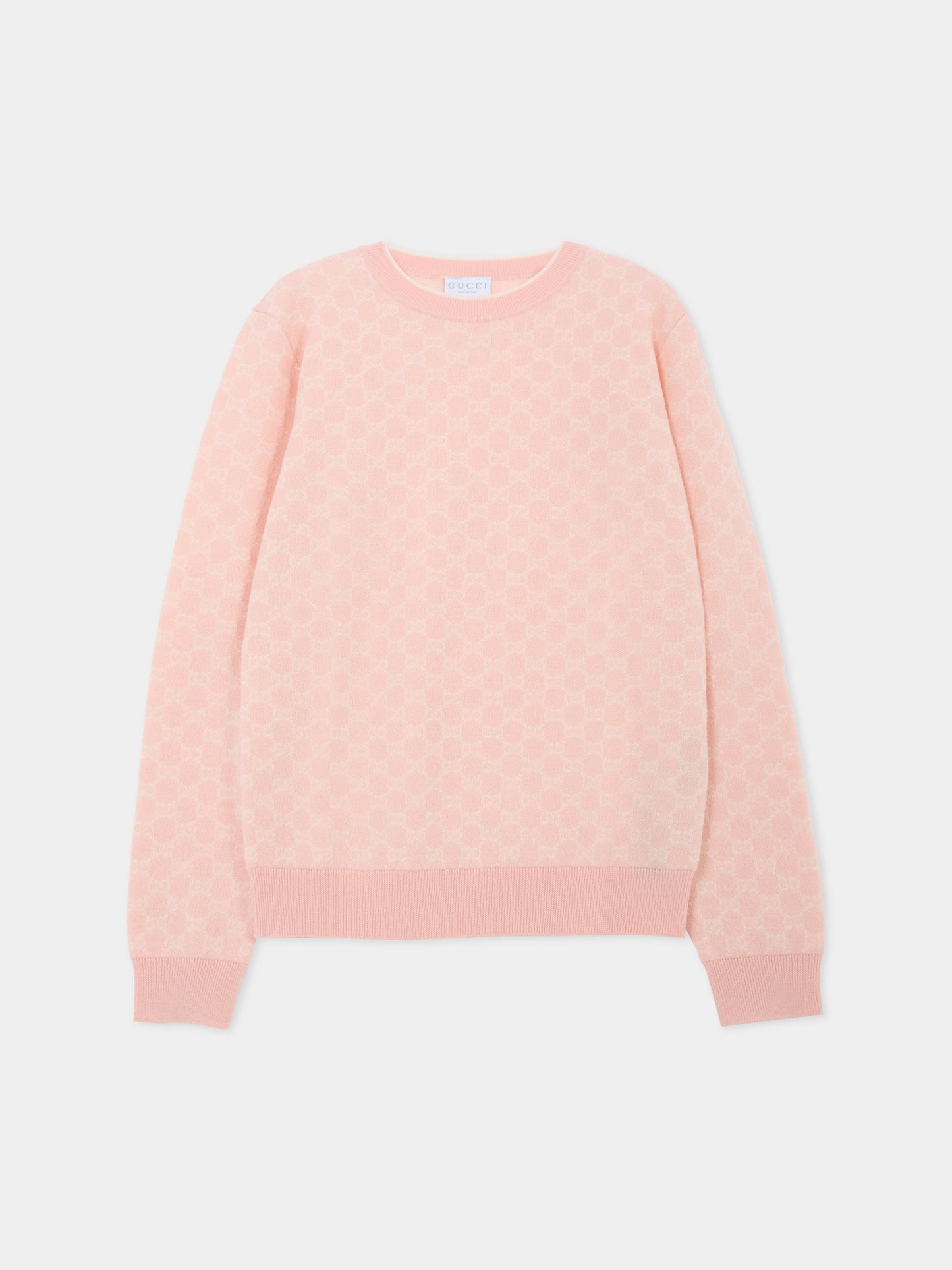 Maglione rosa per bambina con motivo GG,Gucci Kids,834349 XKEZO 5012