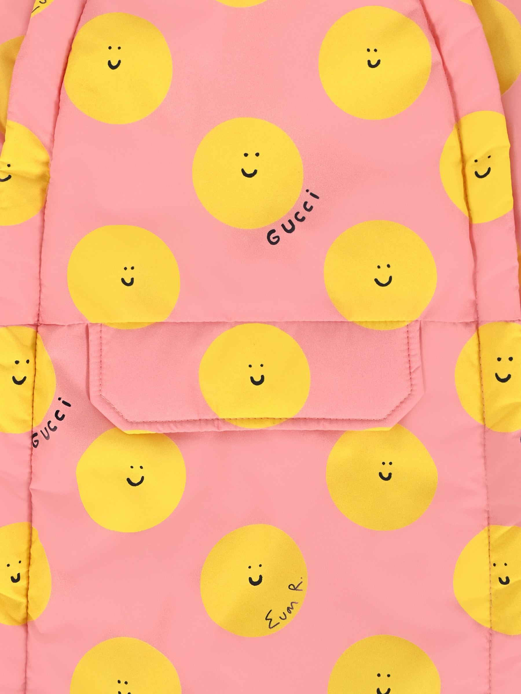 Giacca a vento rosa per neonata con sole sorridente,Gucci Kids,828491 XWA5N 5975