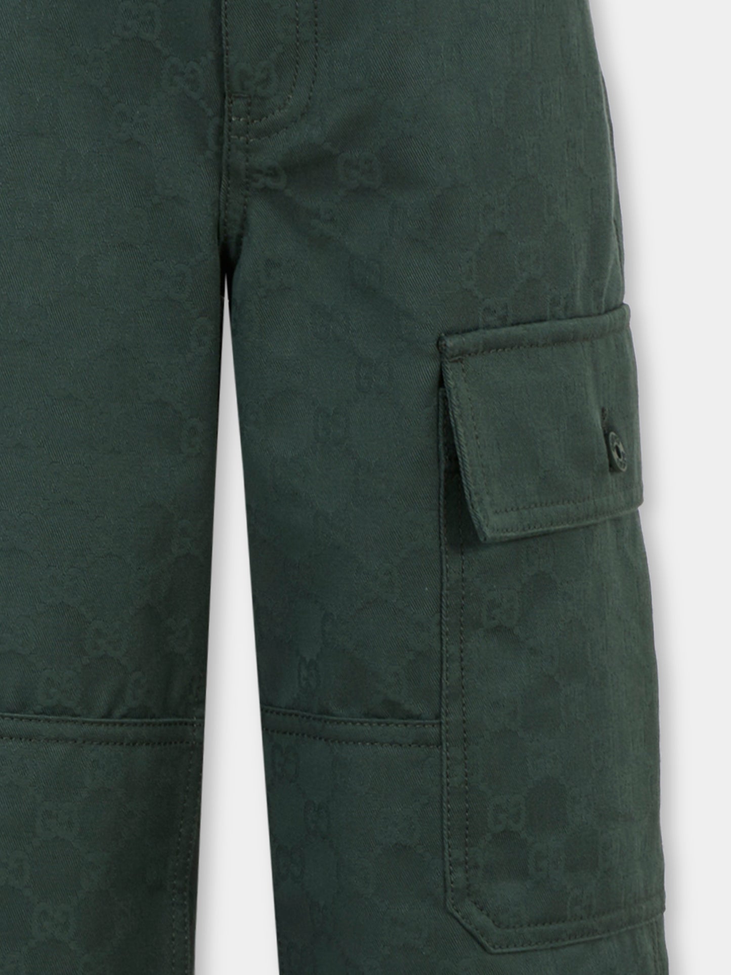 Pantaloni verdi per bambino con motivo GG,Gucci Kids,826643 XDC9J 1214
